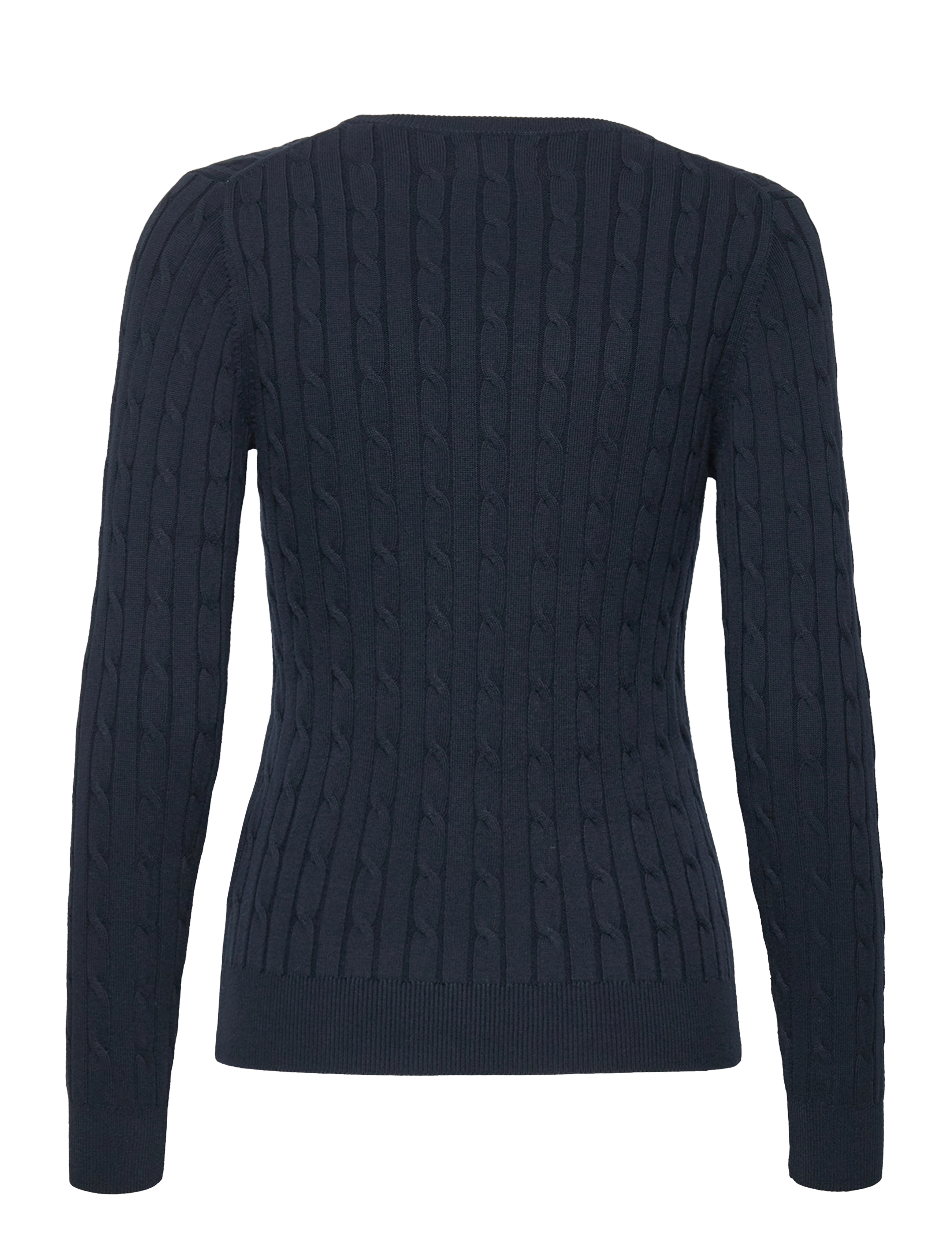GANT - STRETCH COTTON CABLE C-NECK - evening blue - 1