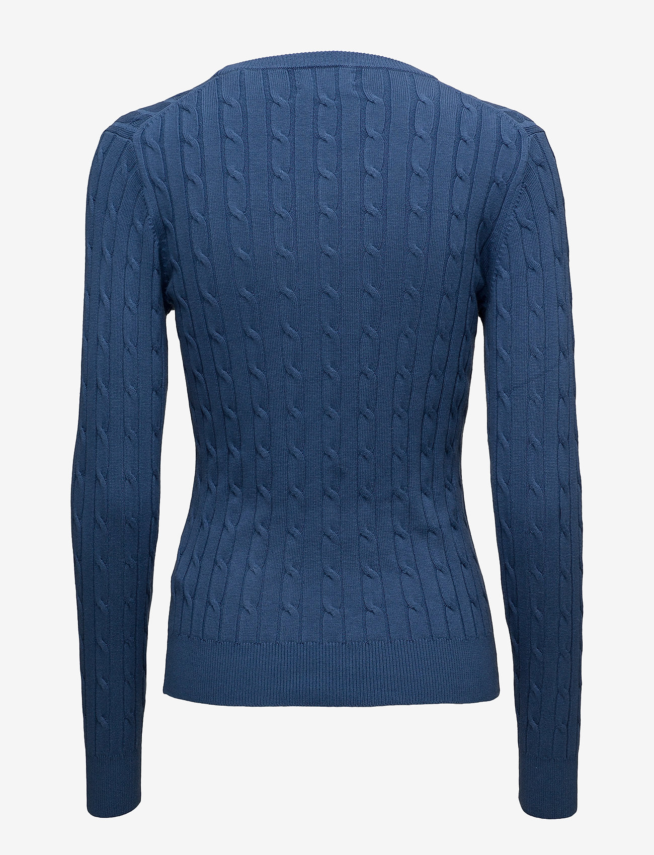 GANT - STRETCH COTTON CABLE C-NECK - hurricane blue - 1