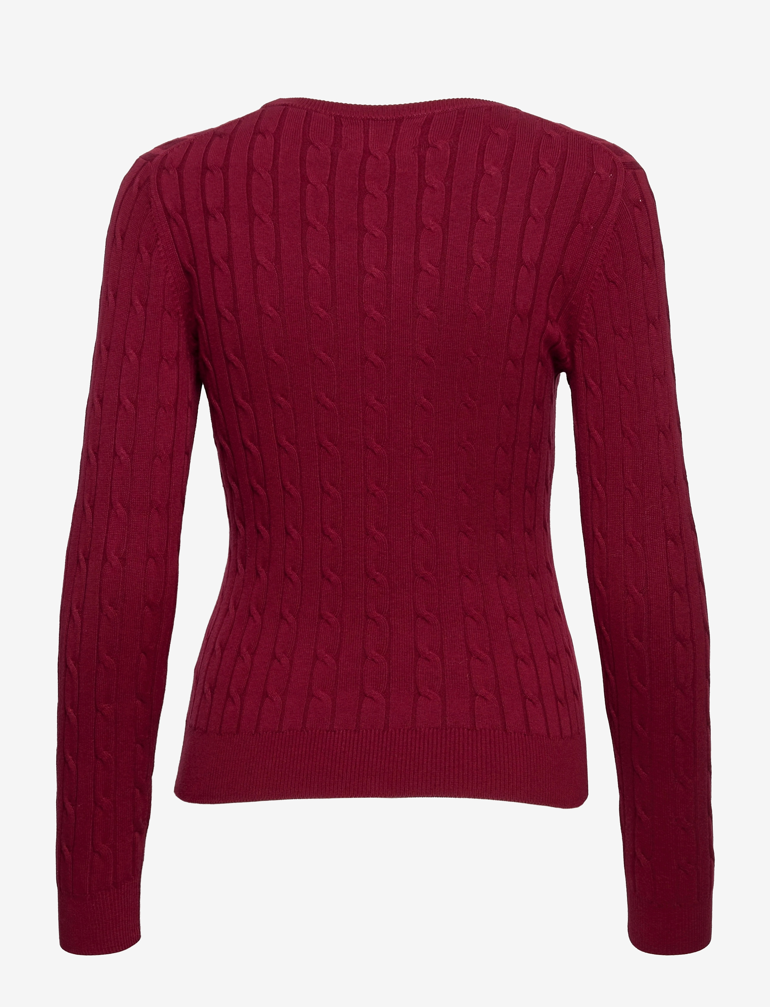 GANT - STRETCH COTTON CABLE C-NECK - plumped red - 1