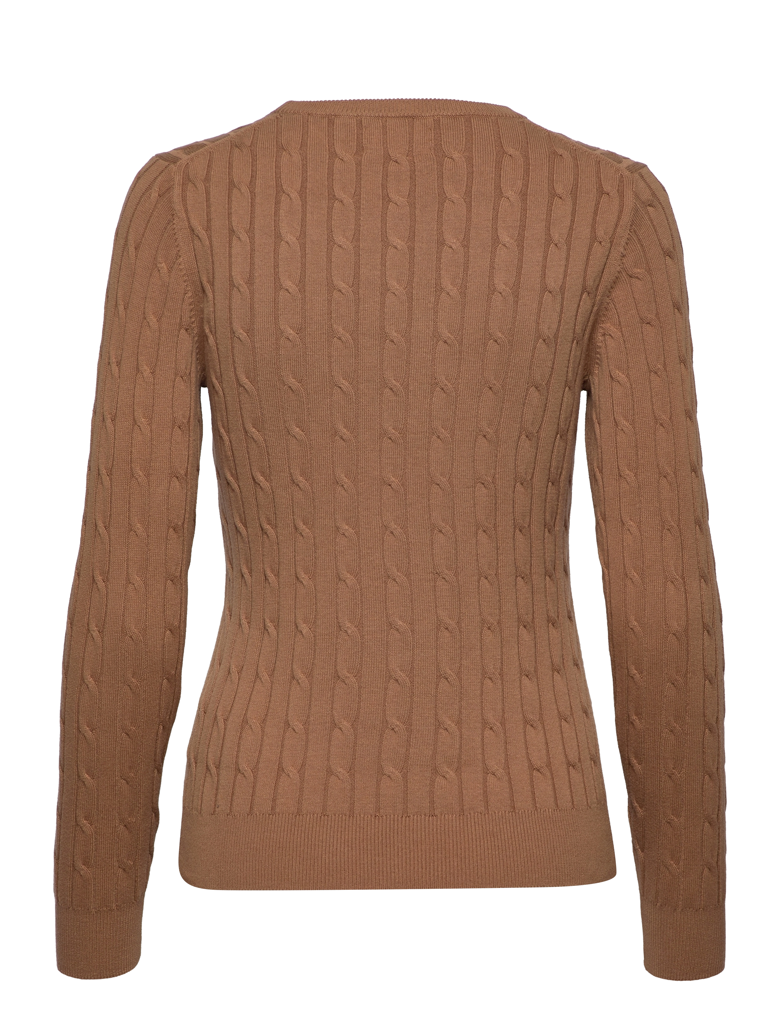 GANT - STRETCH COTTON CABLE C-NECK - roasted walnut - 1