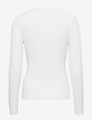 GANT - STRETCH COTTON CABLE V-NECK - swetry - eggshell - 1