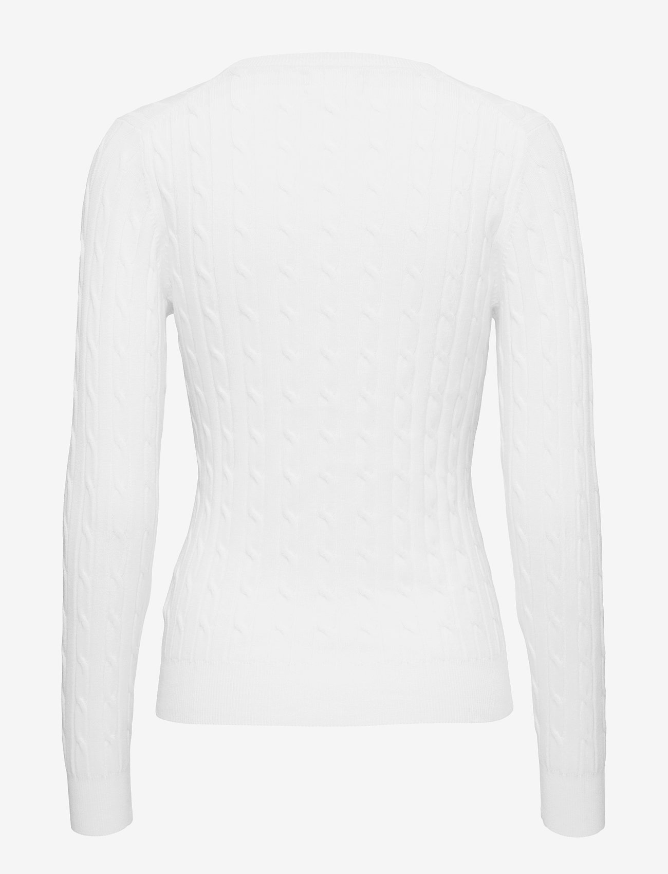 GANT - STRETCH COTTON CABLE V-NECK - eggshell - 1