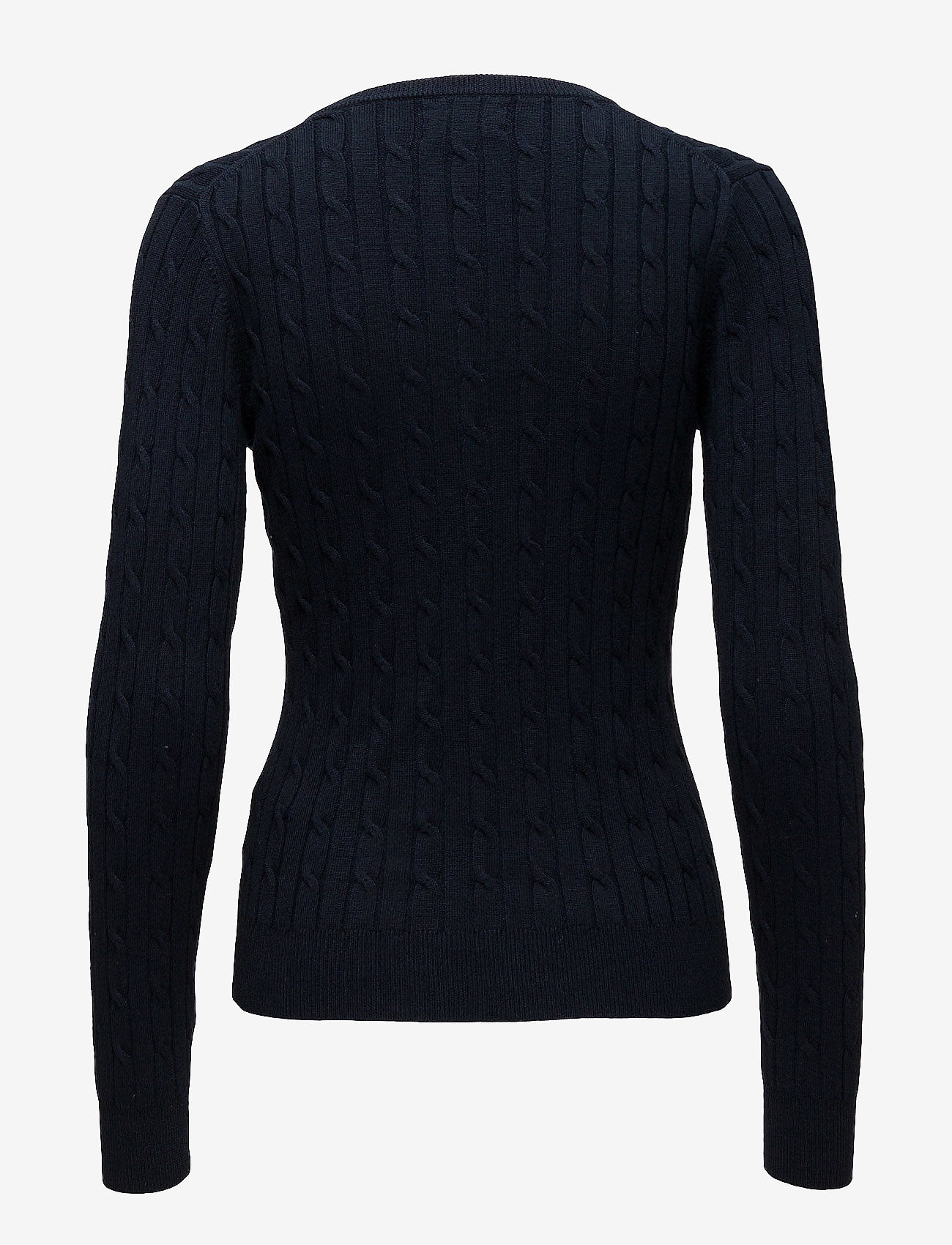 GANT - STRETCH COTTON CABLE V-NECK - evening blue - 1