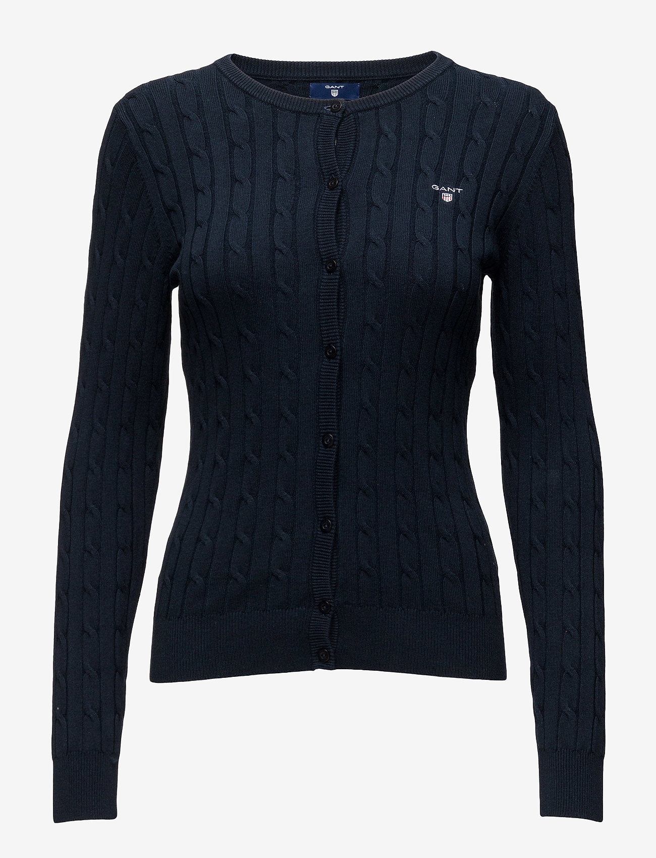GANT - STRETCH COTTON CABLE CARDIGAN - evening blue - 0