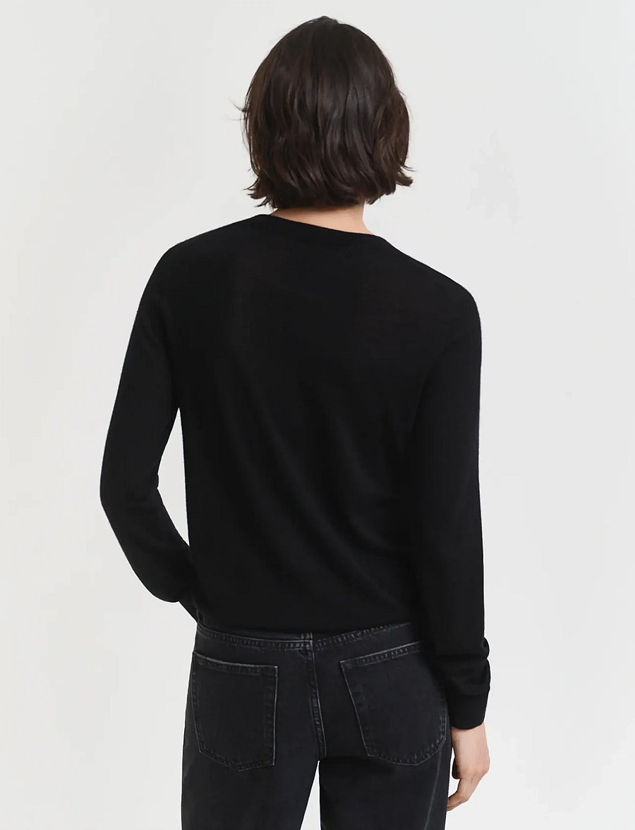 Gant - EXTRAFINE MERINO WOOL C-NECK - pullover - black - 2
