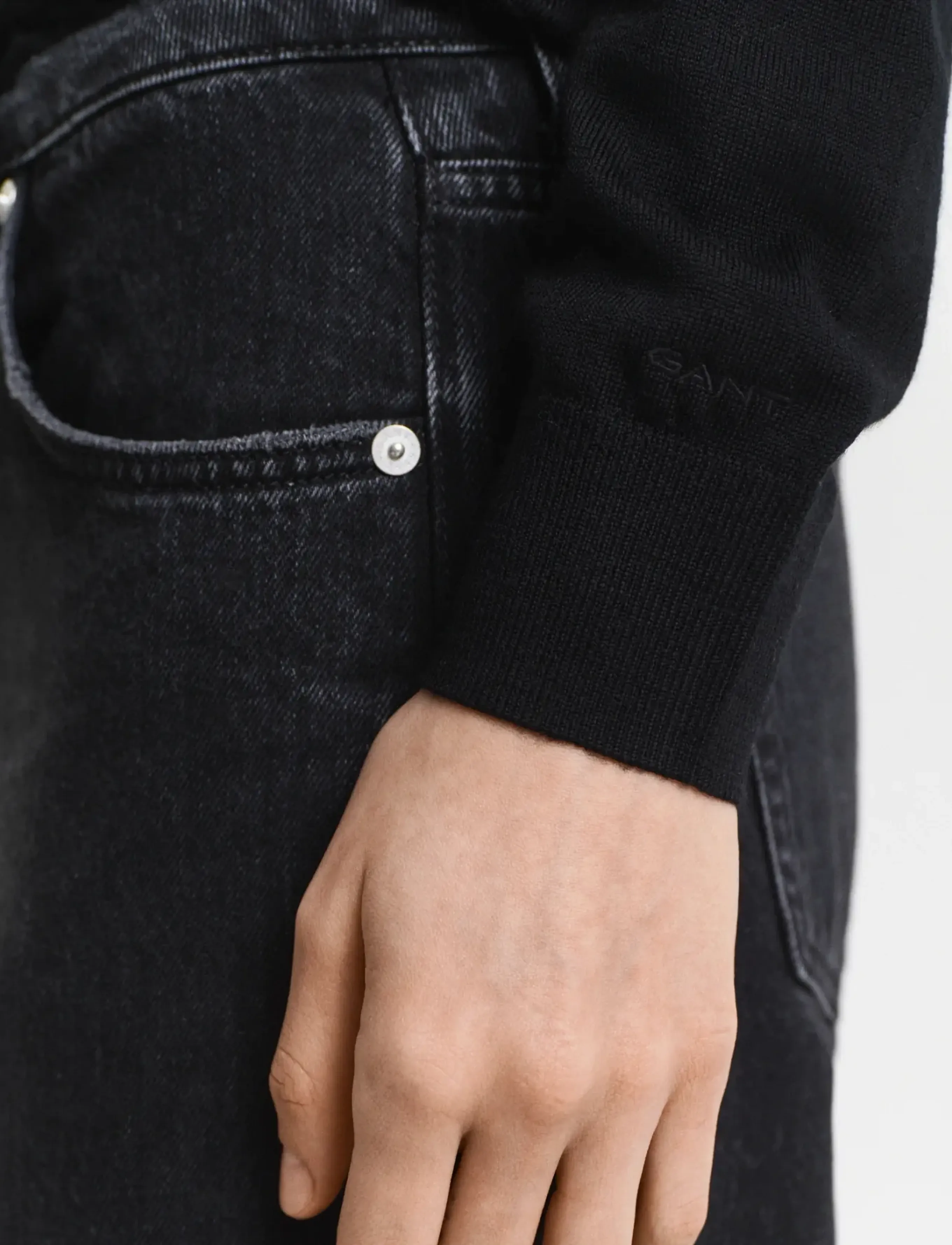 Gant - EXTRAFINE MERINO WOOL C-NECK - jumpers - black - 3