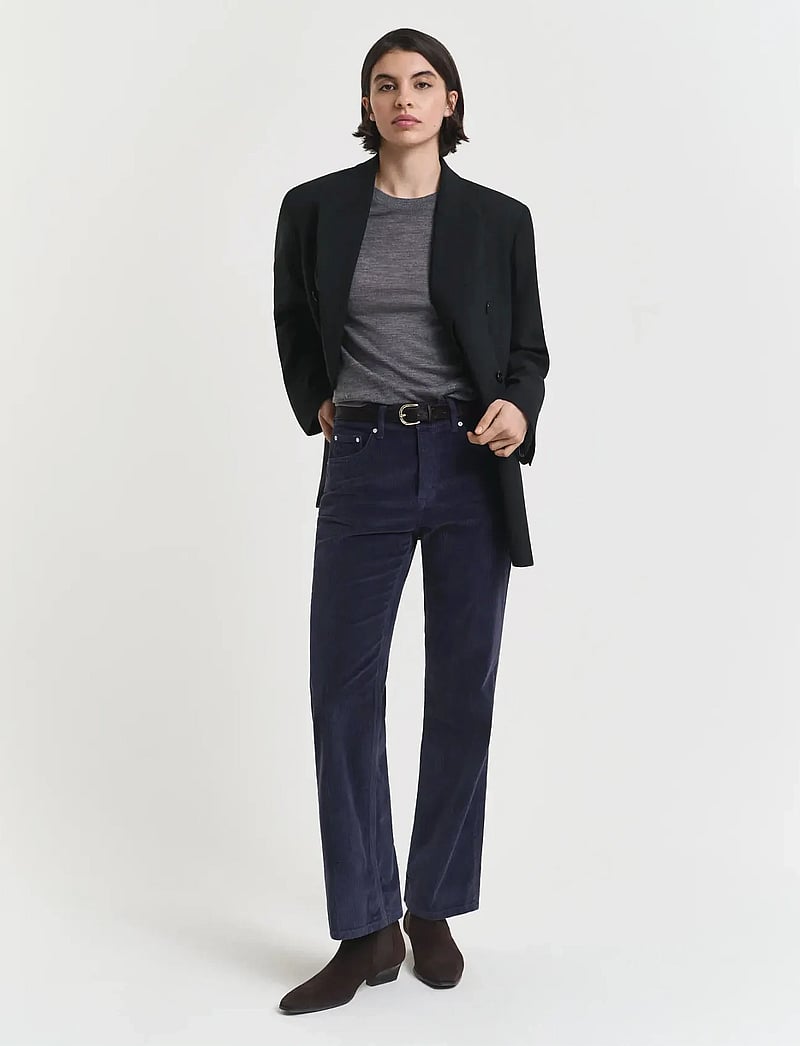 GANT - EXTRAFINE MERINO WOOL C-NECK - striktrøjer - charcoal melange - 0