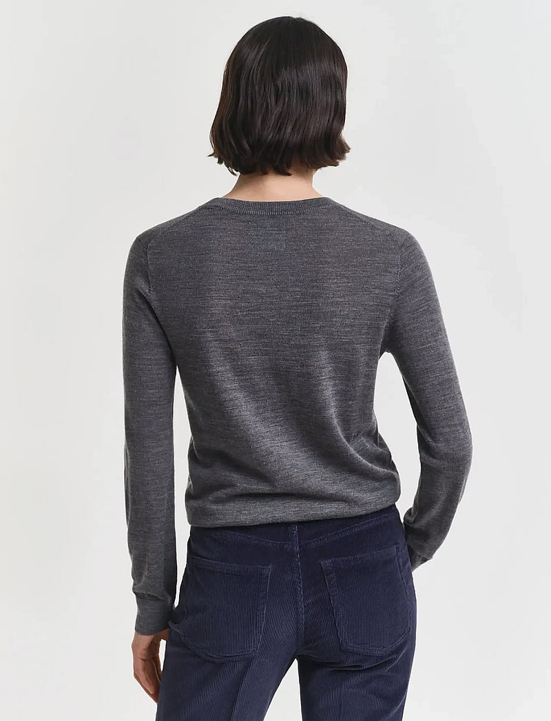GANT - EXTRAFINE MERINO WOOL C-NECK - striktrøjer - charcoal melange - 2