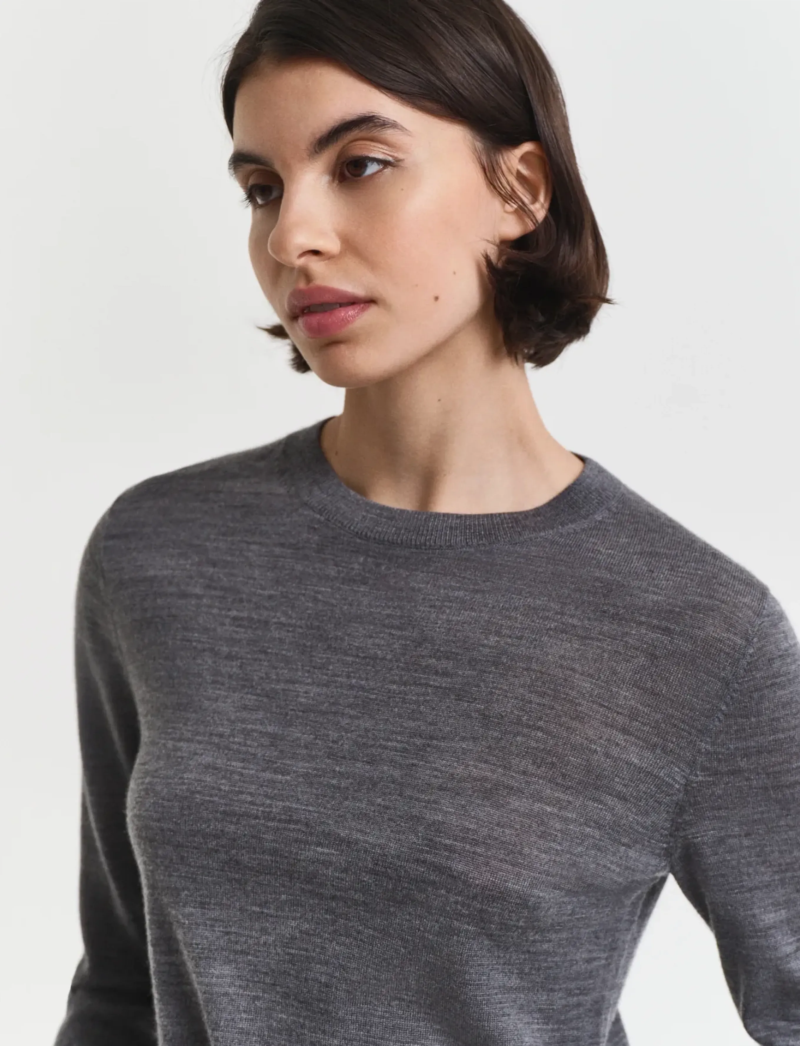 Gant - EXTRAFINE MERINO WOOL C-NECK - striktrøjer - charcoal melange - 3