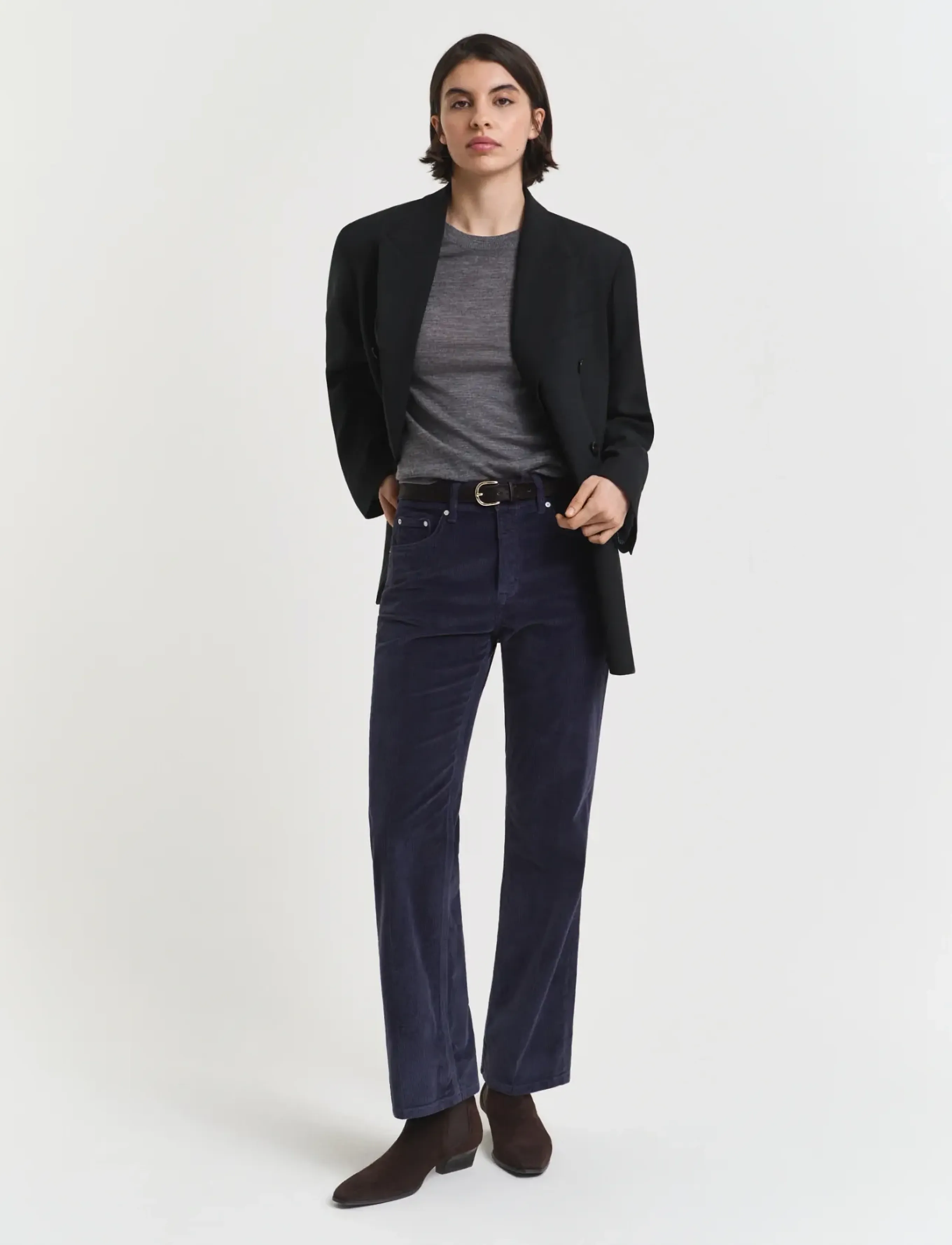 Gant - EXTRAFINE MERINO WOOL C-NECK - striktrøjer - charcoal melange - 4