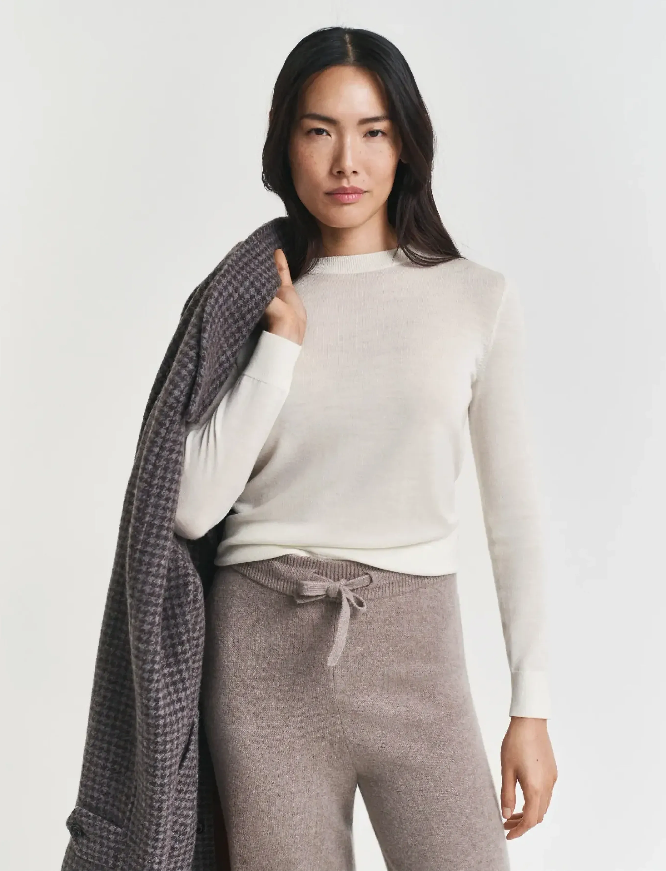 Gant Extrafine Merino Wool C-Neck, XS, Knitwear, Weiß - Jumpers, Frauen