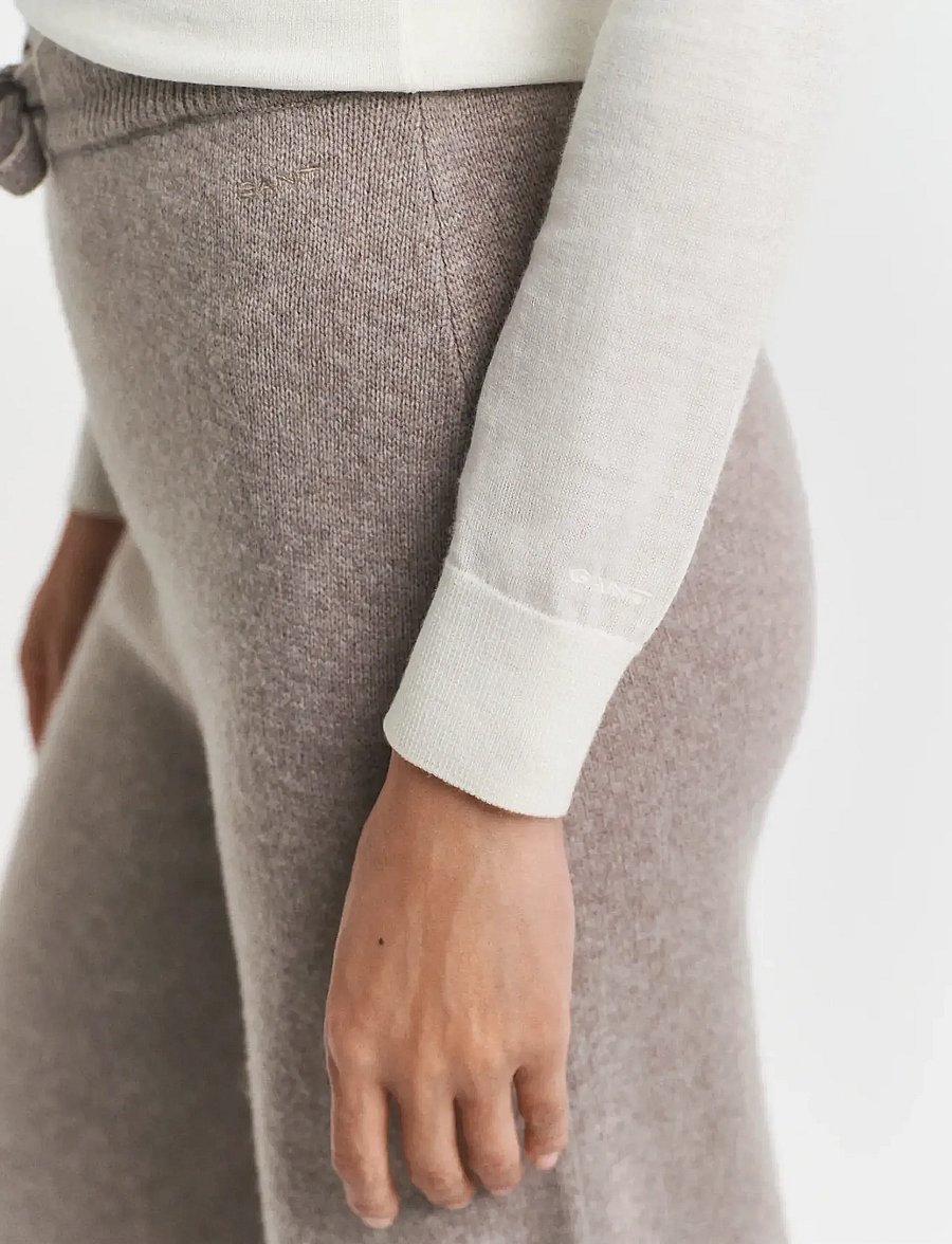 Gant - EXTRAFINE MERINO WOOL C-NECK - striktrøjer - cream - 4