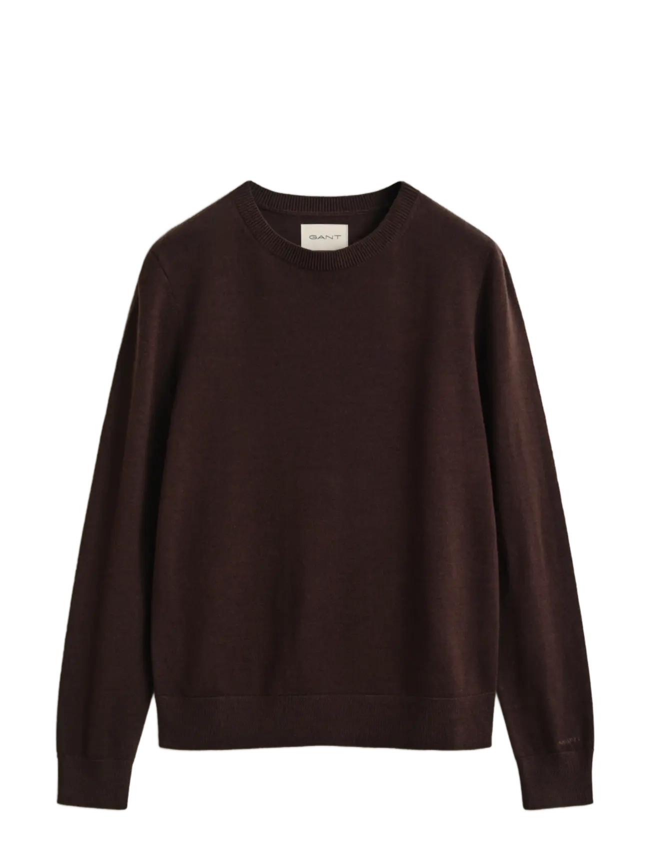 Gant EXTRAFINE MERINO WOOL C-NECK - Gant - DEEP BROWN / brown