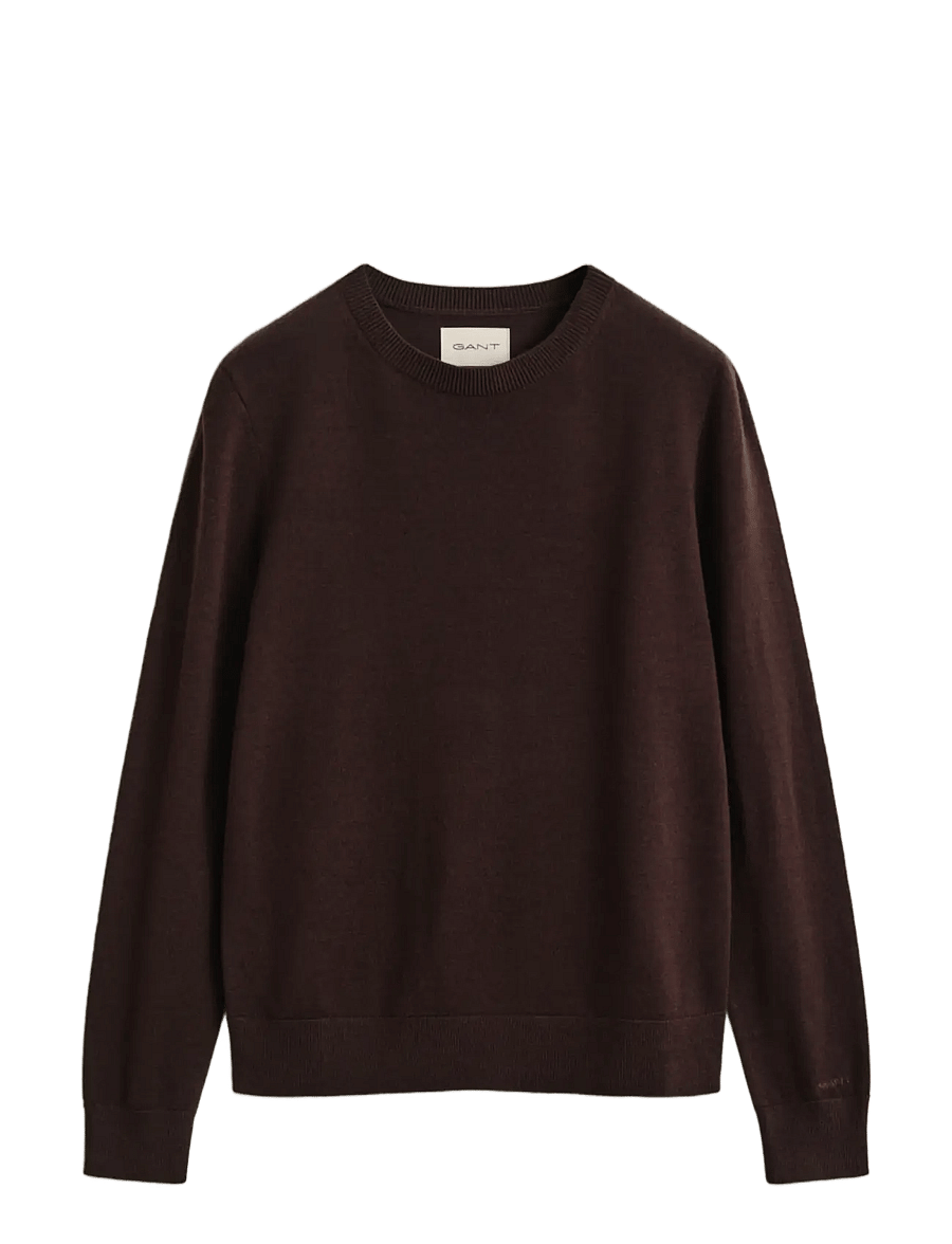 Gant - EXTRAFINE MERINO WOOL C-NECK - pullover - deep brown - 0
