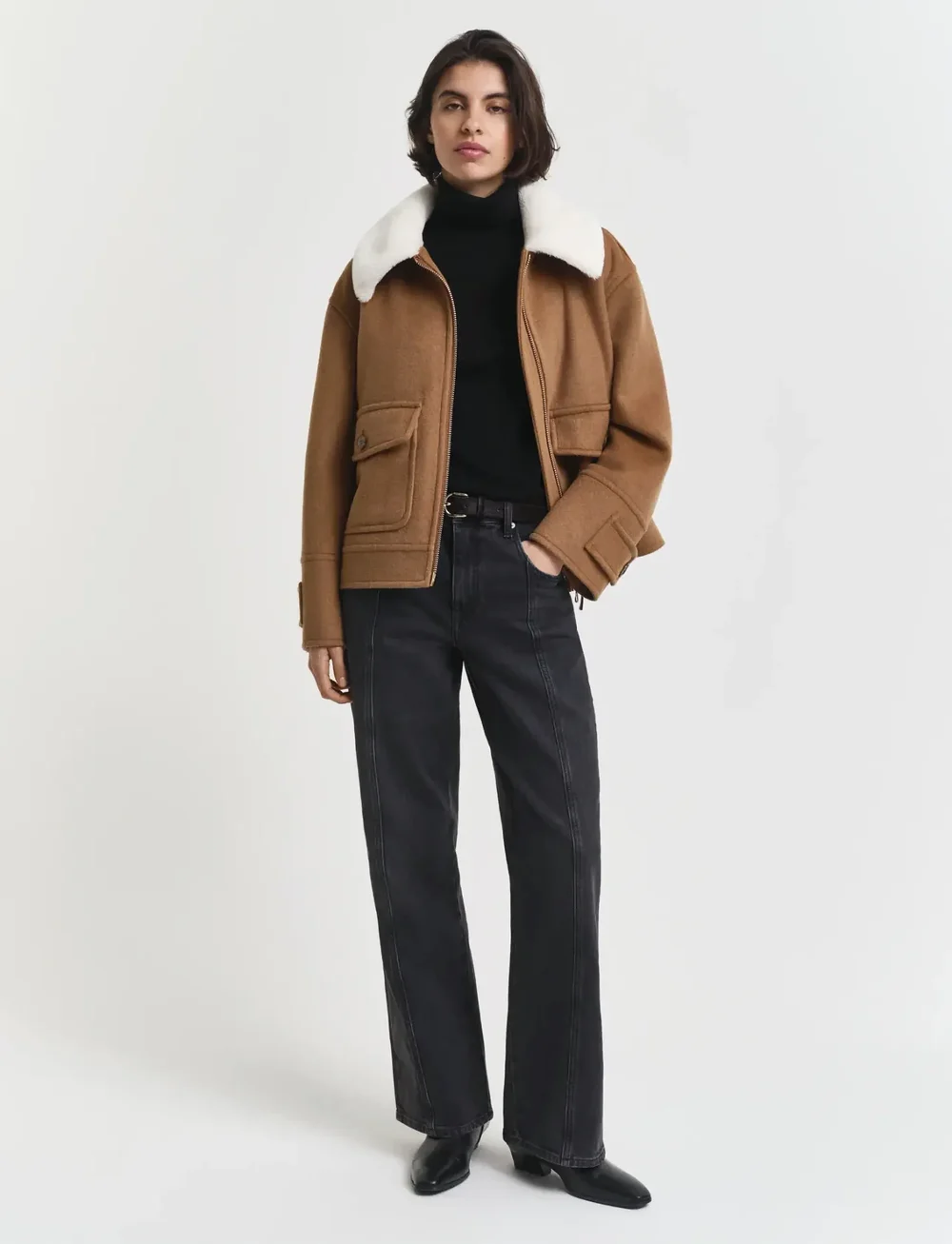 GANT - EXTRAFINE MERINO WOOL TURTLENECK - turtlenecks - black - 0