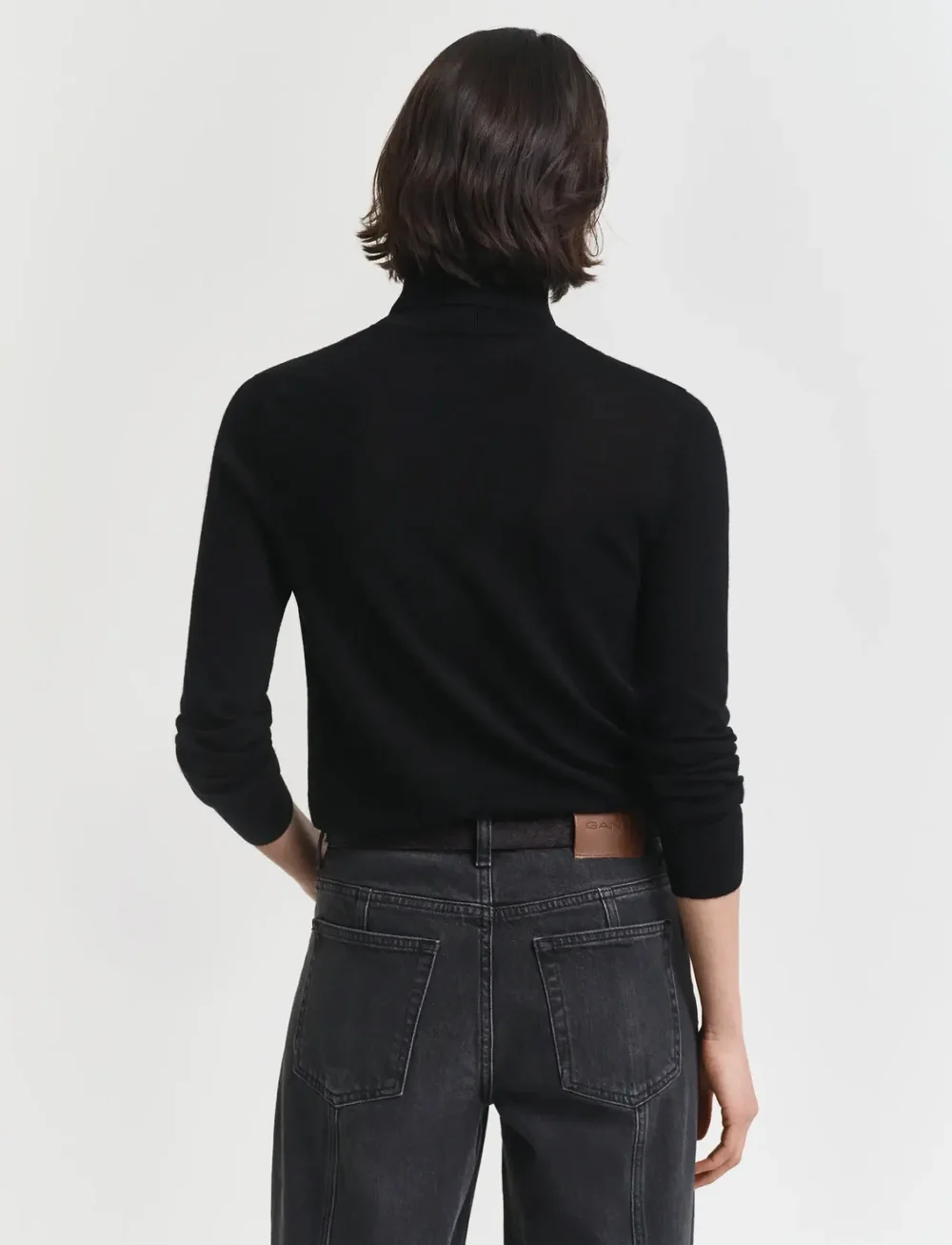 GANT - EXTRAFINE MERINO WOOL TURTLENECK - turtlenecks - black - 2