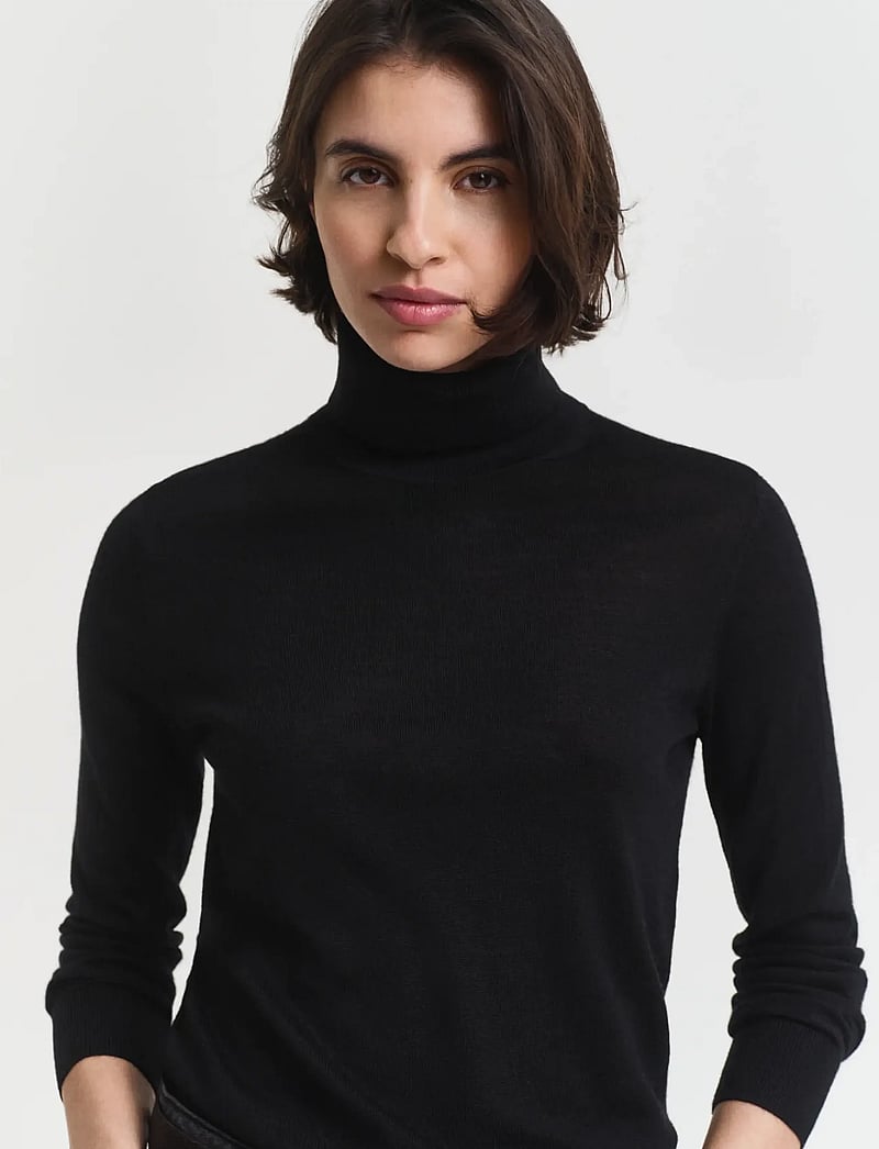GANT - EXTRAFINE MERINO WOOL TURTLENECK - turtlenecks - black - 3