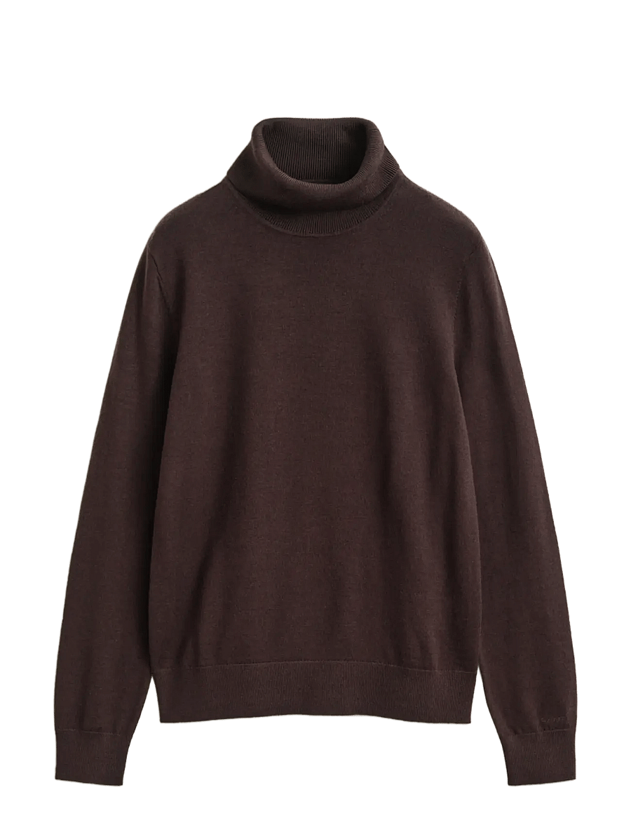 Gant - EXTRAFINE MERINO WOOL TURTLENECK - polotröjor - deep brown - 0