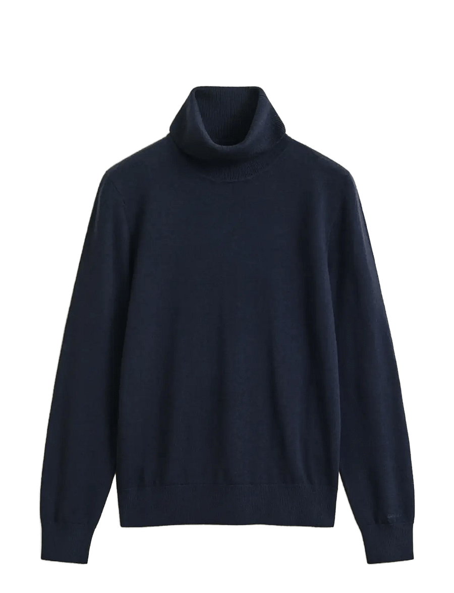 Gant - EXTRAFINE MERINO WOOL TURTLENECK - rullekraver - evening blue - 1