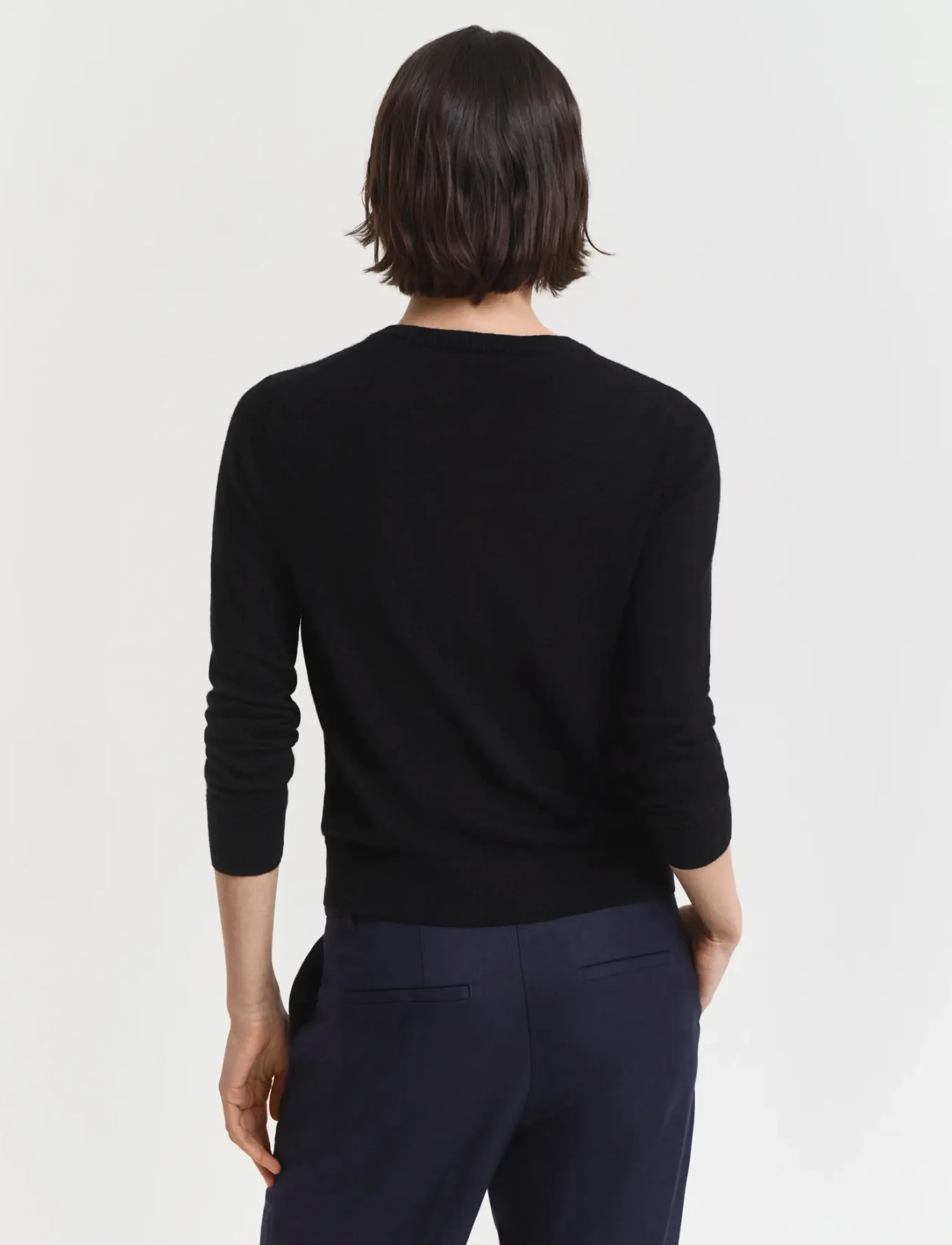 Gant - EXTRAFINE MERINO WOOL CARDIGAN - cardigans - black - 2