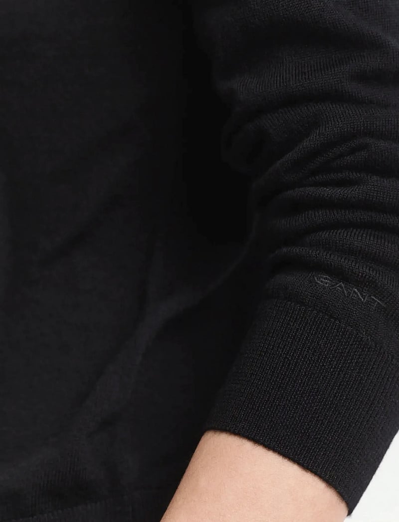 GANT - EXTRAFINE MERINO WOOL CARDIGAN - cardigans - black - 3