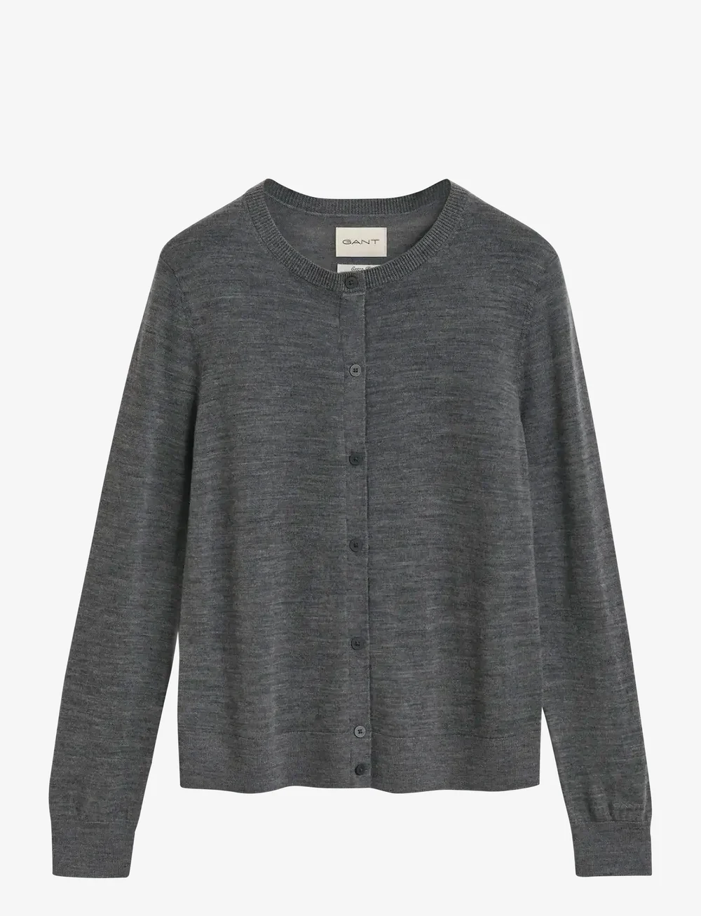 GANT - EXTRAFINE MERINO WOOL CARDIGAN - koftor - charcoal melange - 1