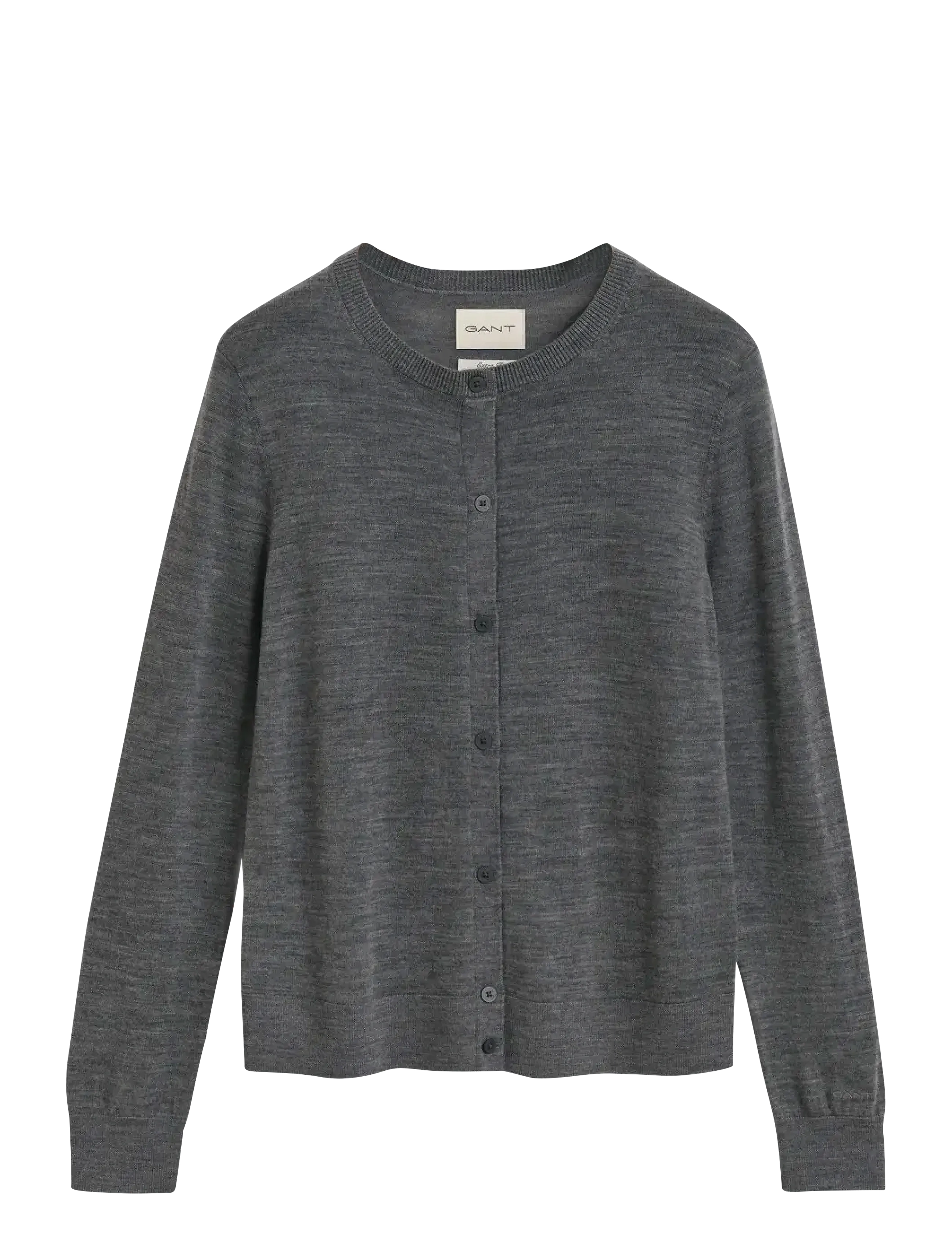 Gant EXTRAFINE MERINO WOOL CARDIGAN - Cardigans - CHARCOAL MELANGE / multi