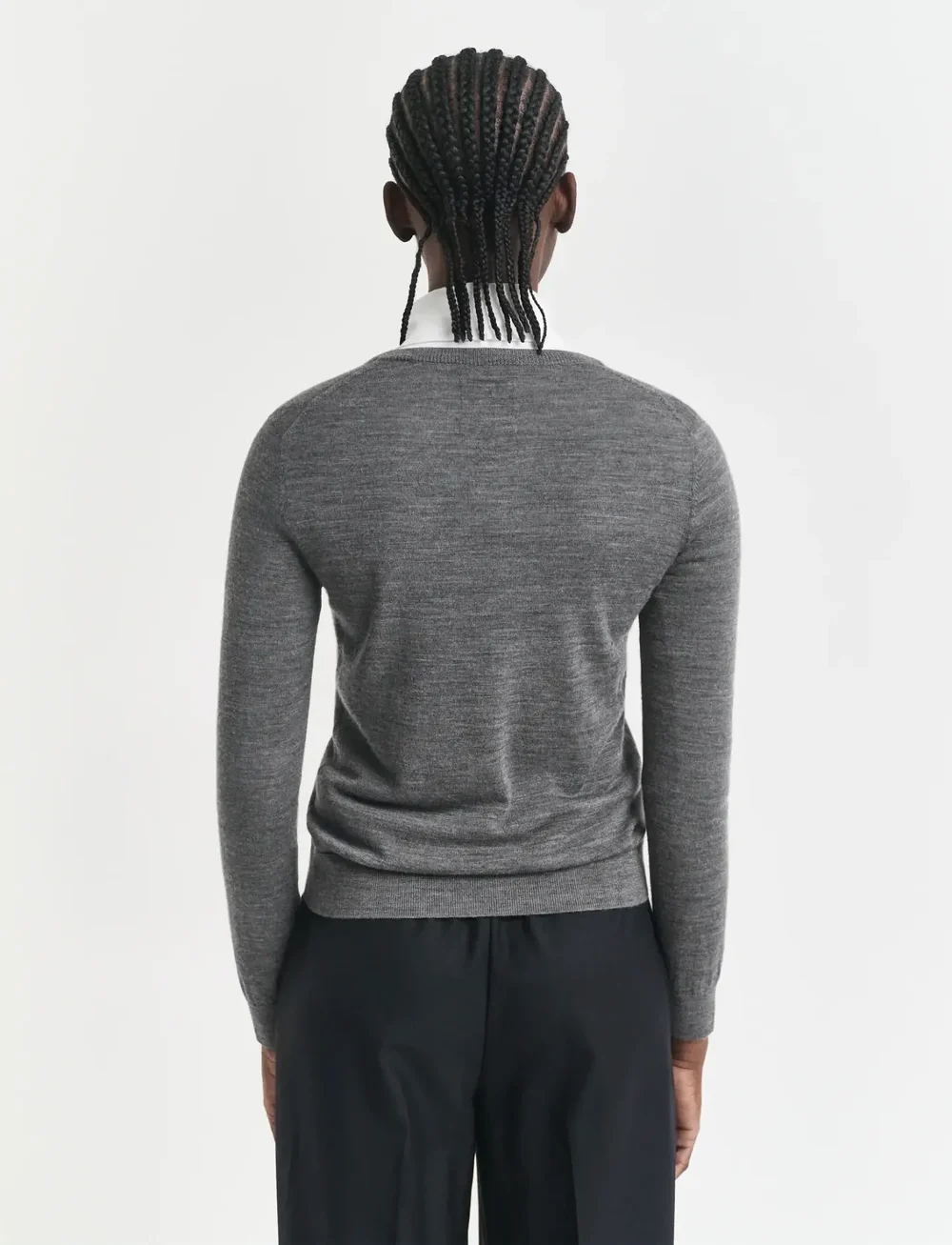 GANT - EXTRAFINE MERINO WOOL CARDIGAN - koftor - charcoal melange - 2