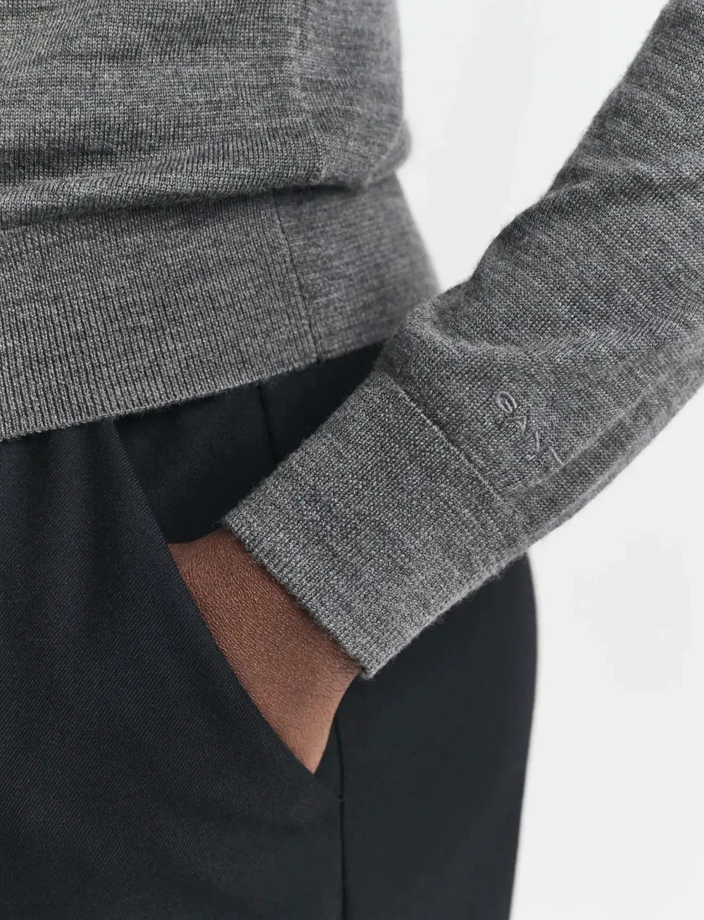 GANT - EXTRAFINE MERINO WOOL CARDIGAN - koftor - charcoal melange - 5