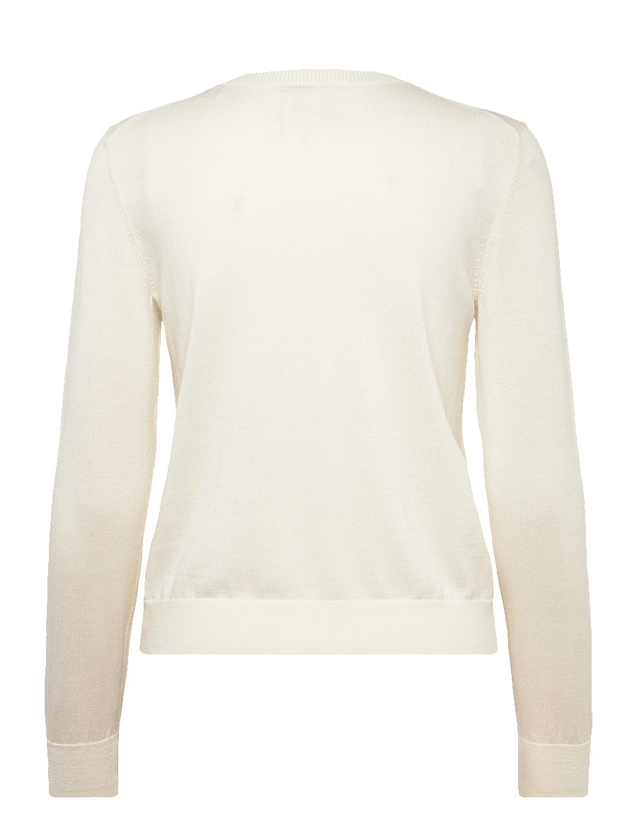 Gant - EXTRAFINE MERINO WOOL CARDIGAN - cardigans - cream - 1