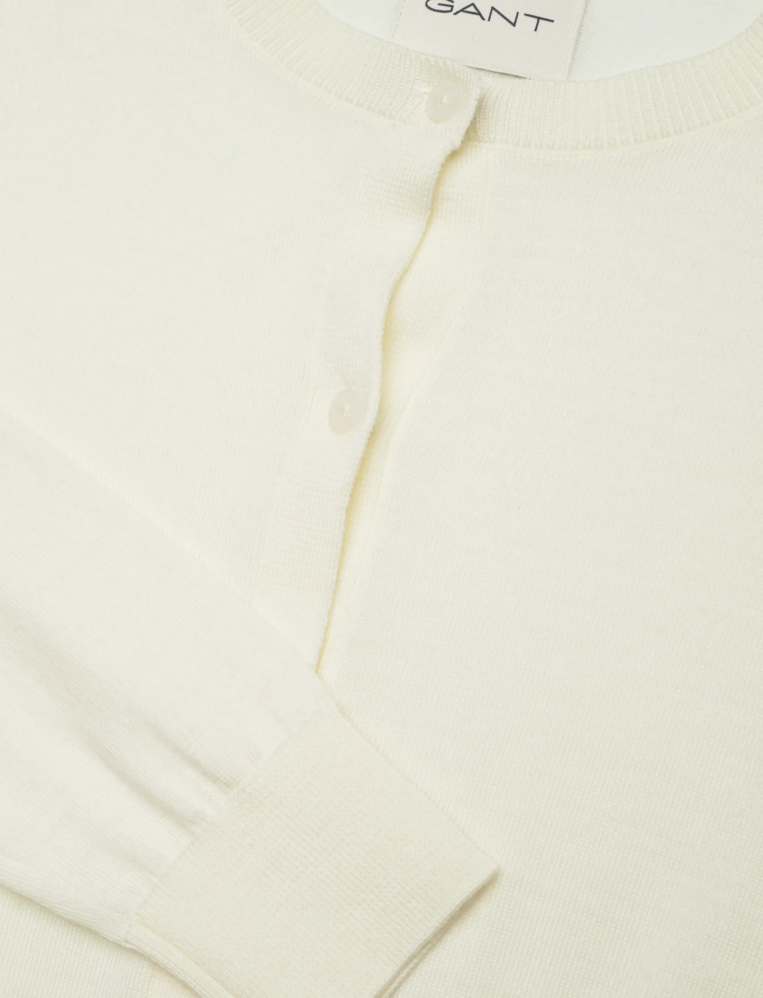 Gant - EXTRAFINE MERINO WOOL CARDIGAN - cardigans - cream - 2