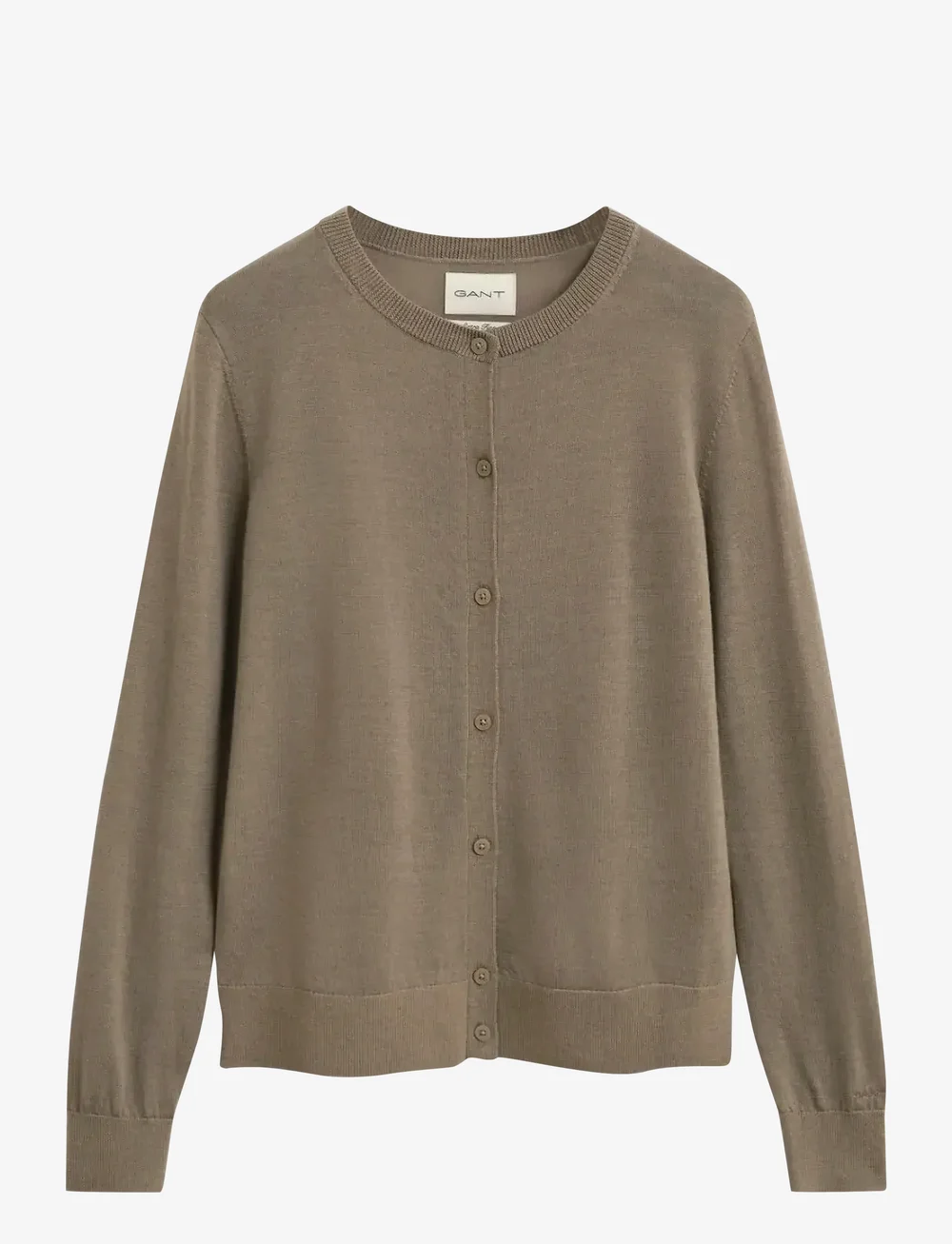 GANT - EXTRAFINE MERINO WOOL CARDIGAN - koftor - taupe beige - 1