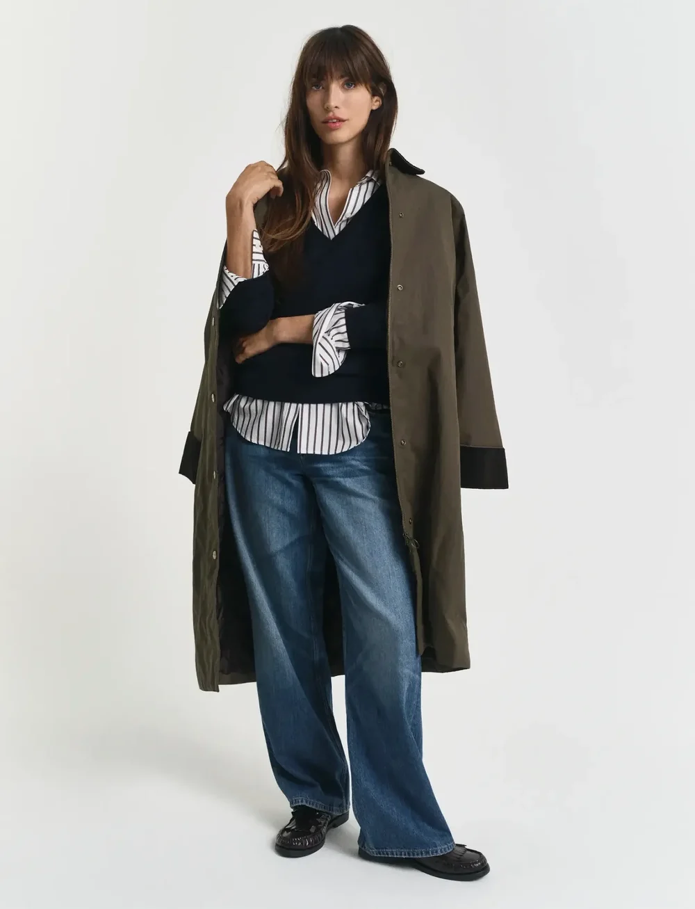 GANT - EXTRAFINE MERINO WOOL V-NECK - stickade tröjor - evening blue - 0