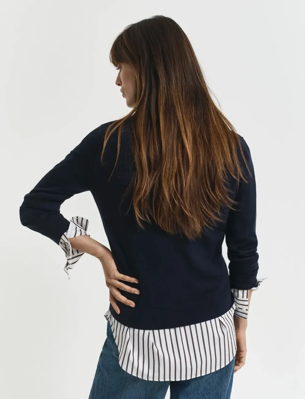 GANT - EXTRAFINE MERINO WOOL V-NECK - stickade tröjor - evening blue - 2