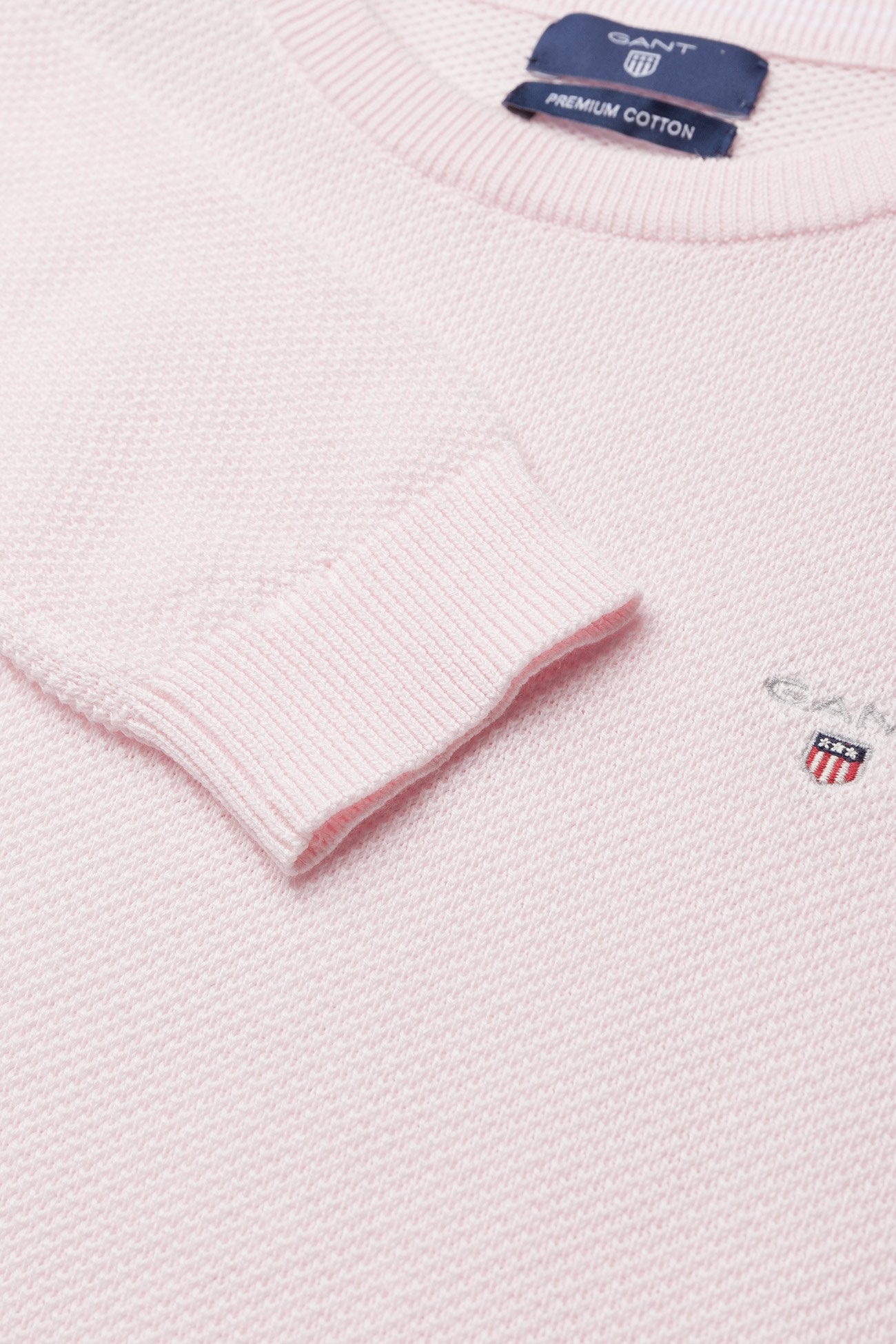 GANT - COTTON PIQUE CREW - barley pink - 2