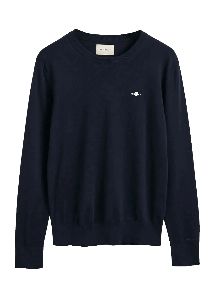 Gant - FINE KNIT C-NECK - stickade tröjor - evening blue - 1