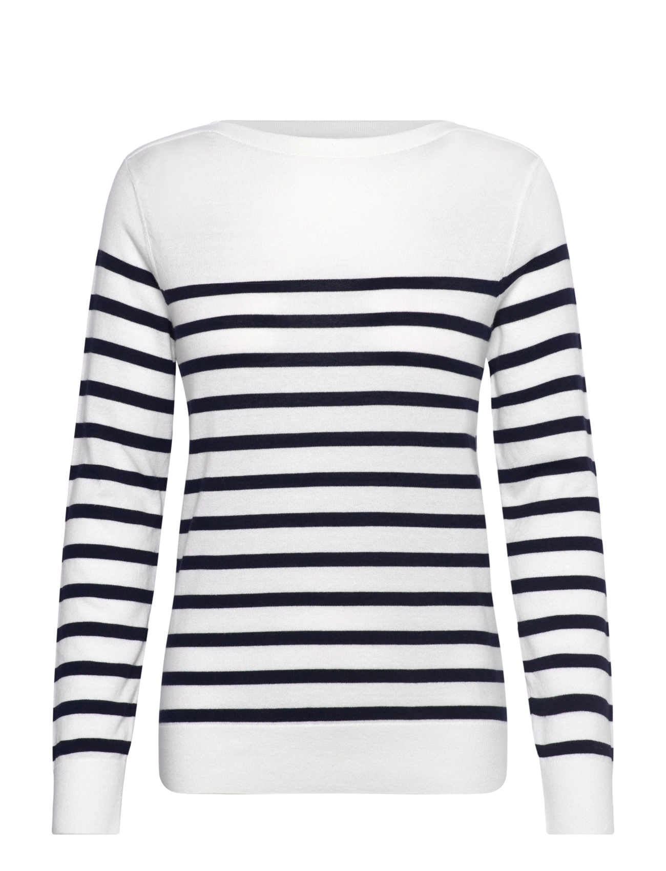 Gant FINE KNIT STRIPED BOAT NECK - Pullover - CREAM / white