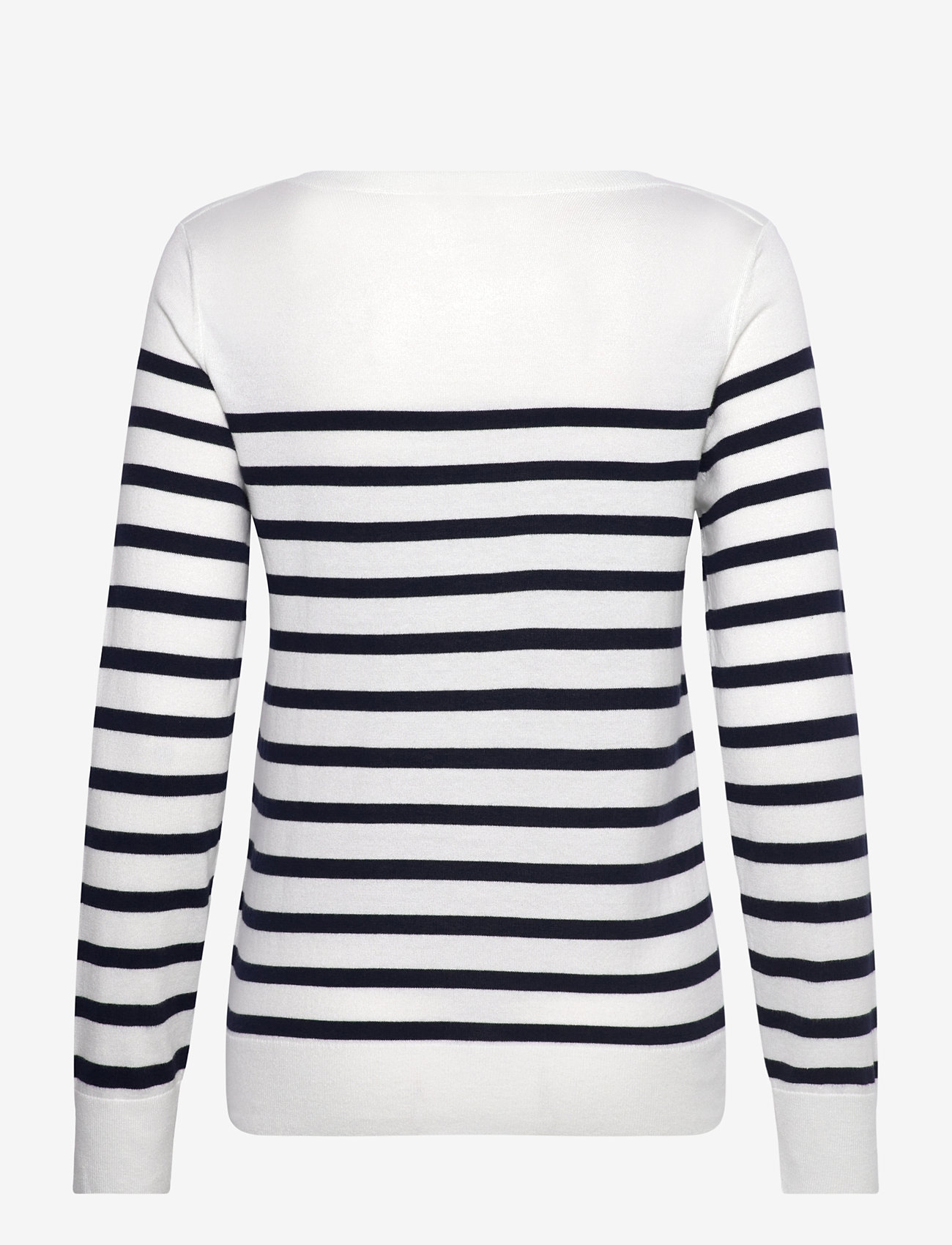Gant - FINE KNIT STRIPED BOAT NECK - striktrøjer - cream - 1