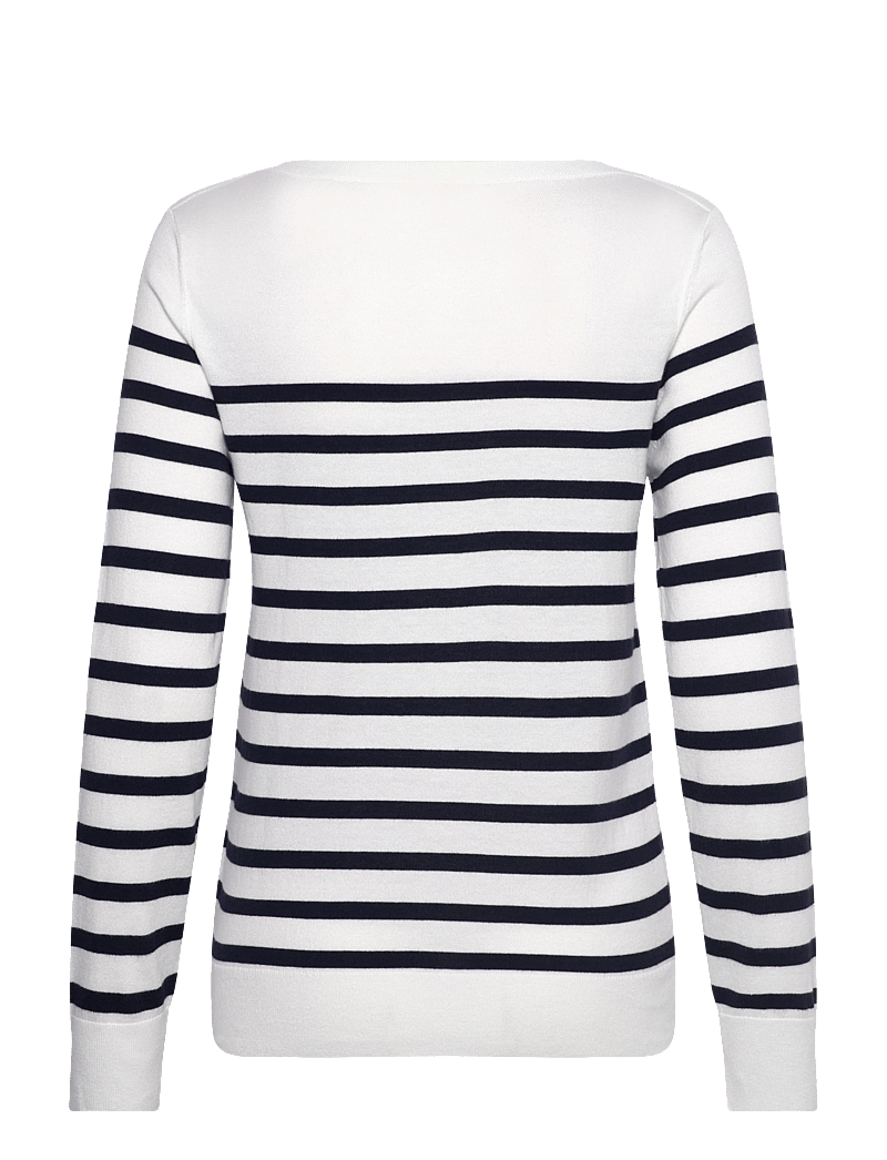 GANT - FINE KNIT STRIPED BOAT NECK - stickade tröjor - cream - 1