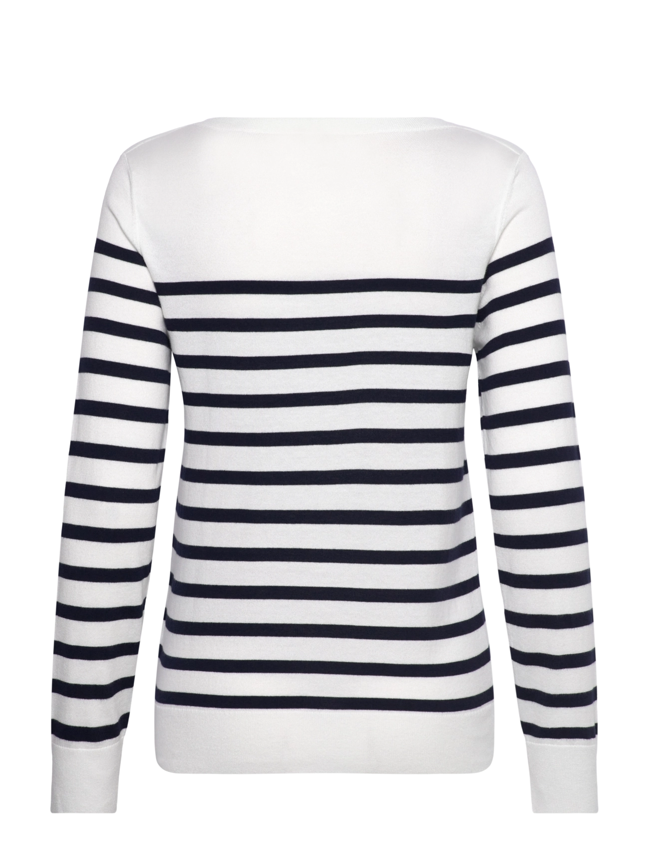 Gant - FINE KNIT STRIPED BOAT NECK - stickade tröjor - cream - 1