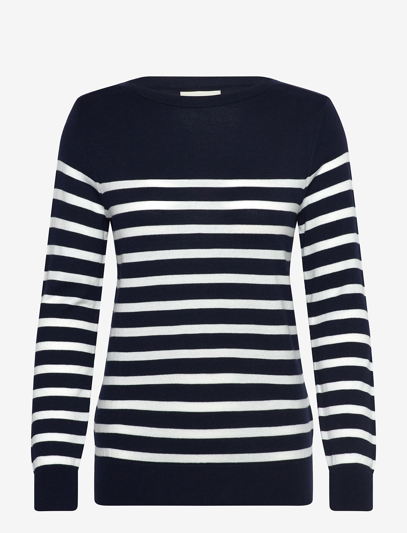 GANT - FINE KNIT STRIPED BOAT NECK - stickade tröjor - evening blue - 0