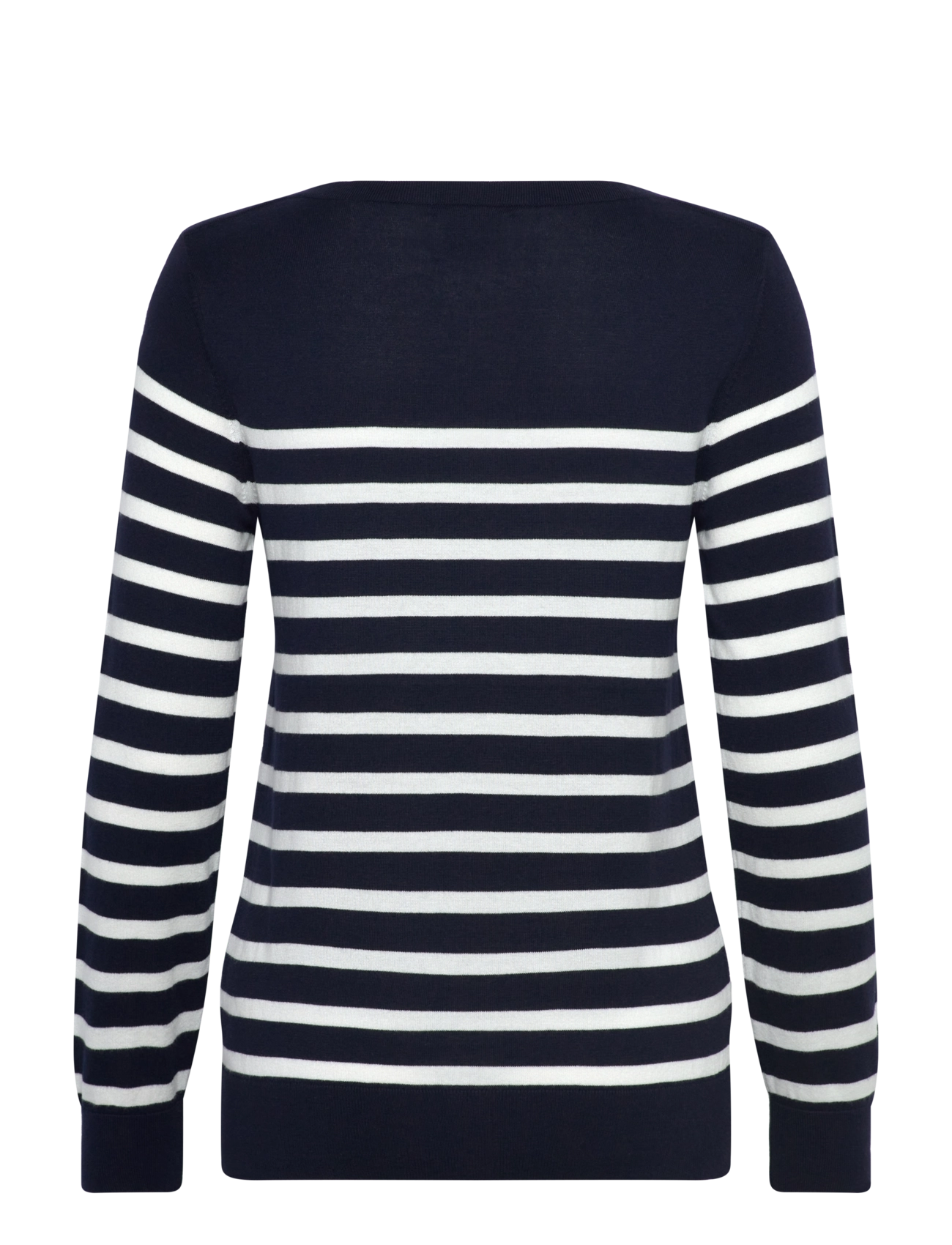 Gant - FINE KNIT STRIPED BOAT NECK - striktrøjer - evening blue - 1