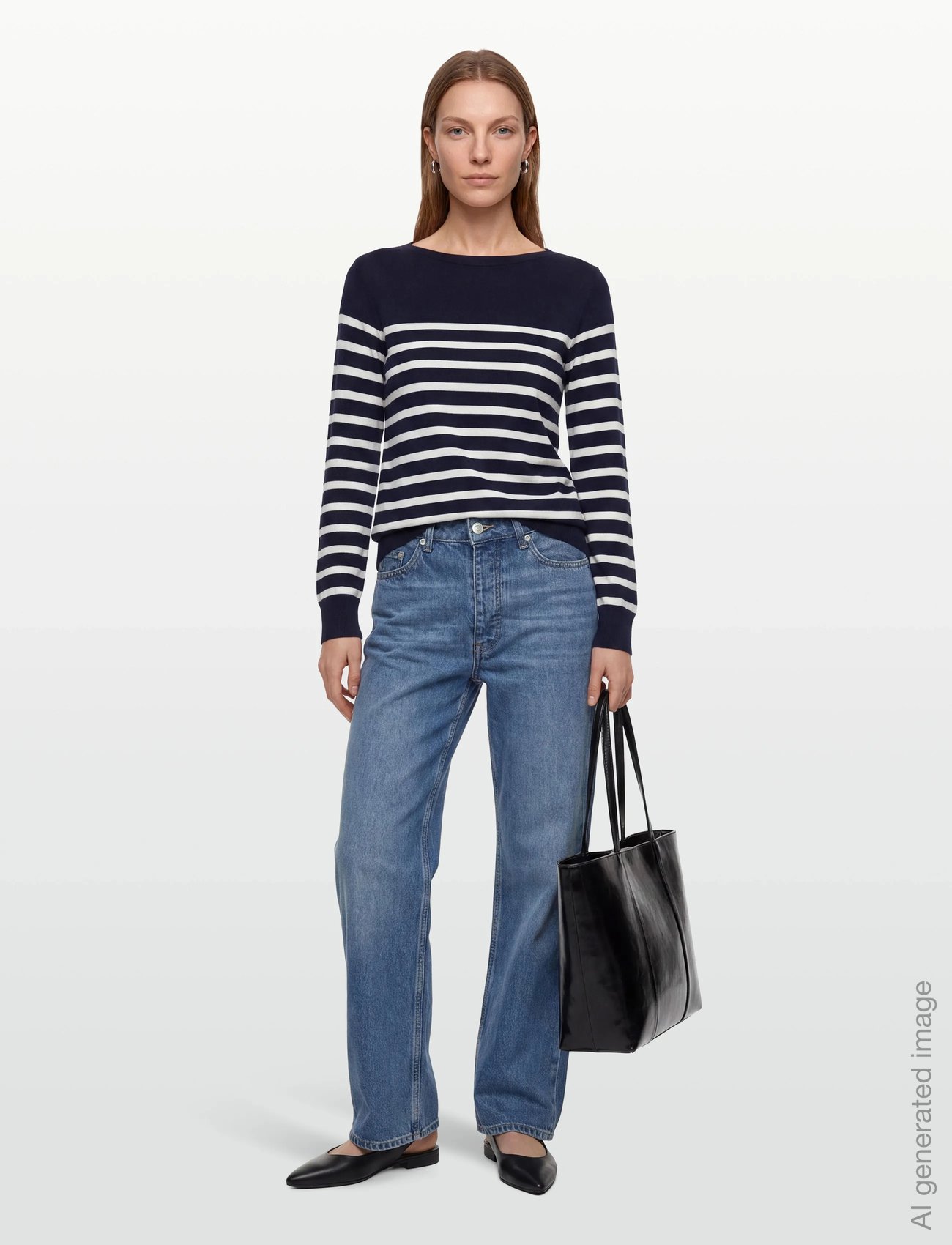 FINE KNIT STRIPED BOAT NECK - EVENING