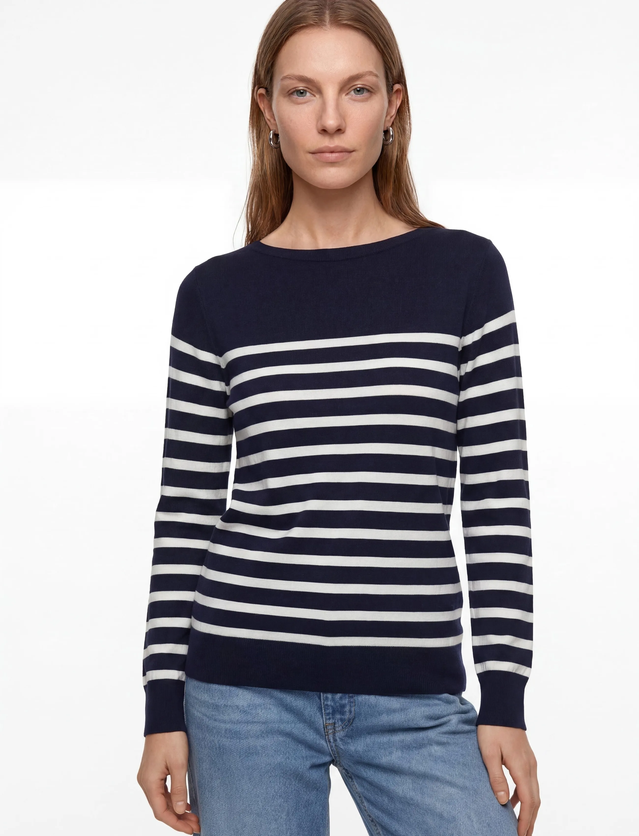 Gant - FINE KNIT STRIPED BOAT NECK - pullover - evening blue - 3