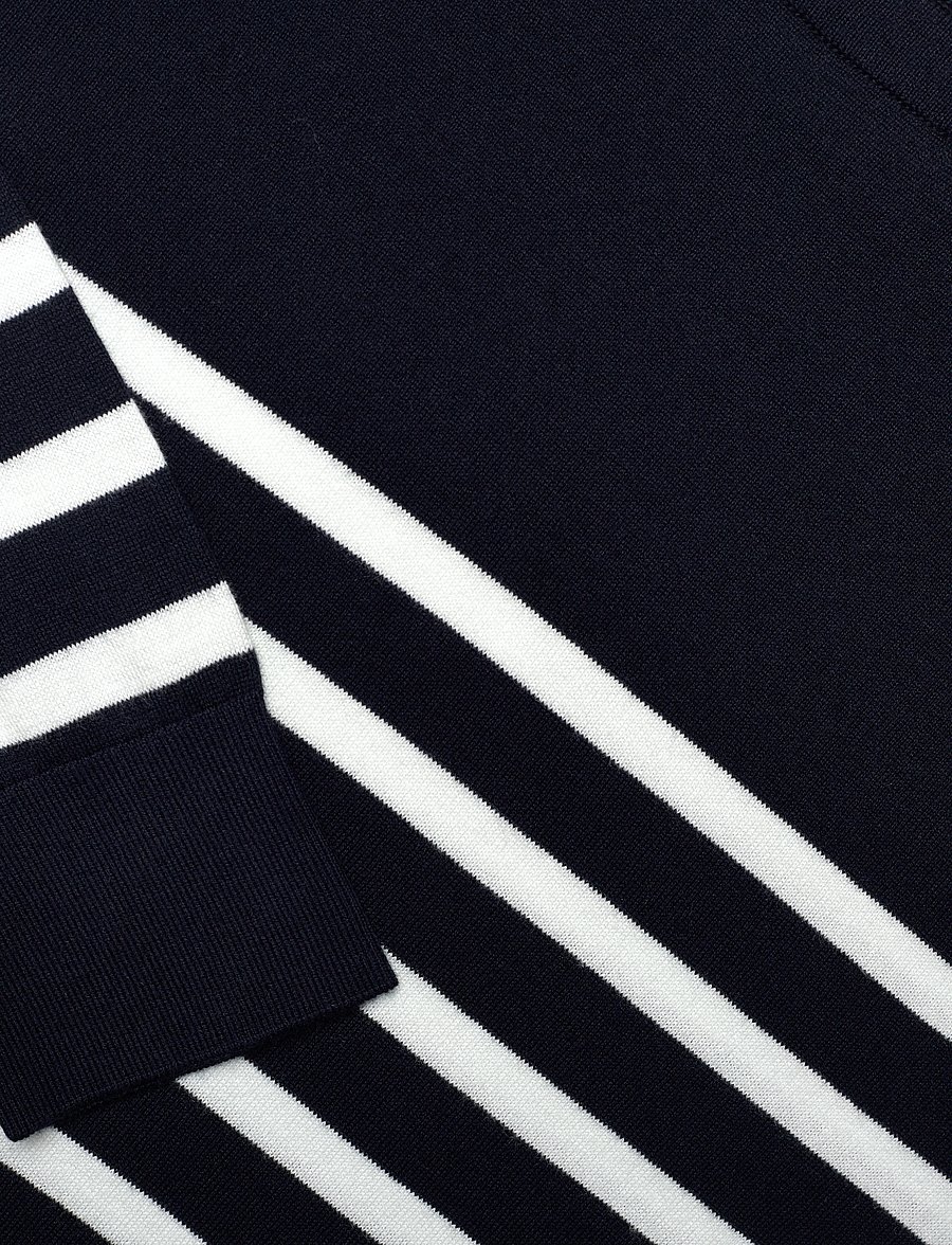 Gant - FINE KNIT STRIPED BOAT NECK - megztiniai - evening blue - 2