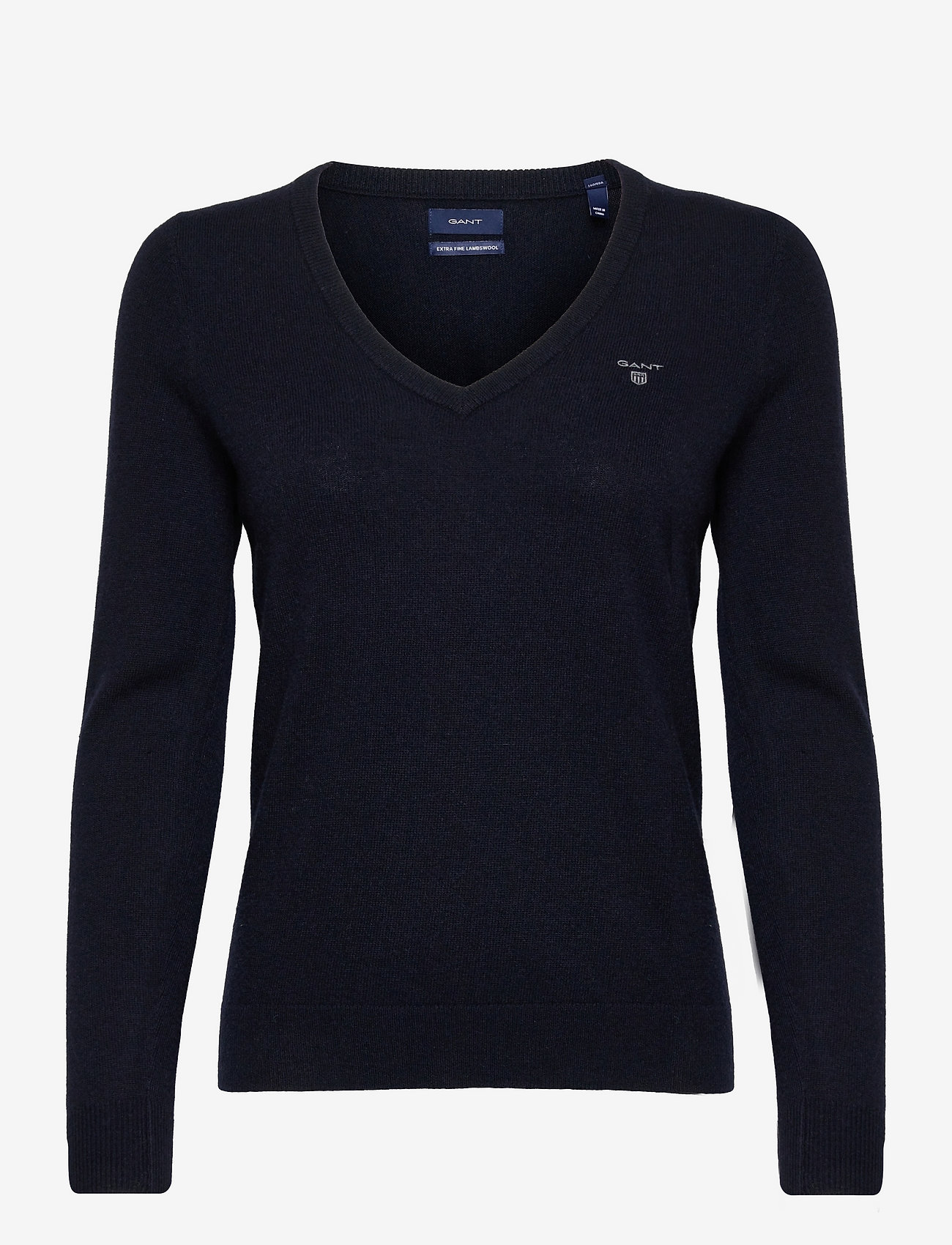 GANT - MD. EXTRAFINE LAMBSWOOL V-NECK - marine - 0