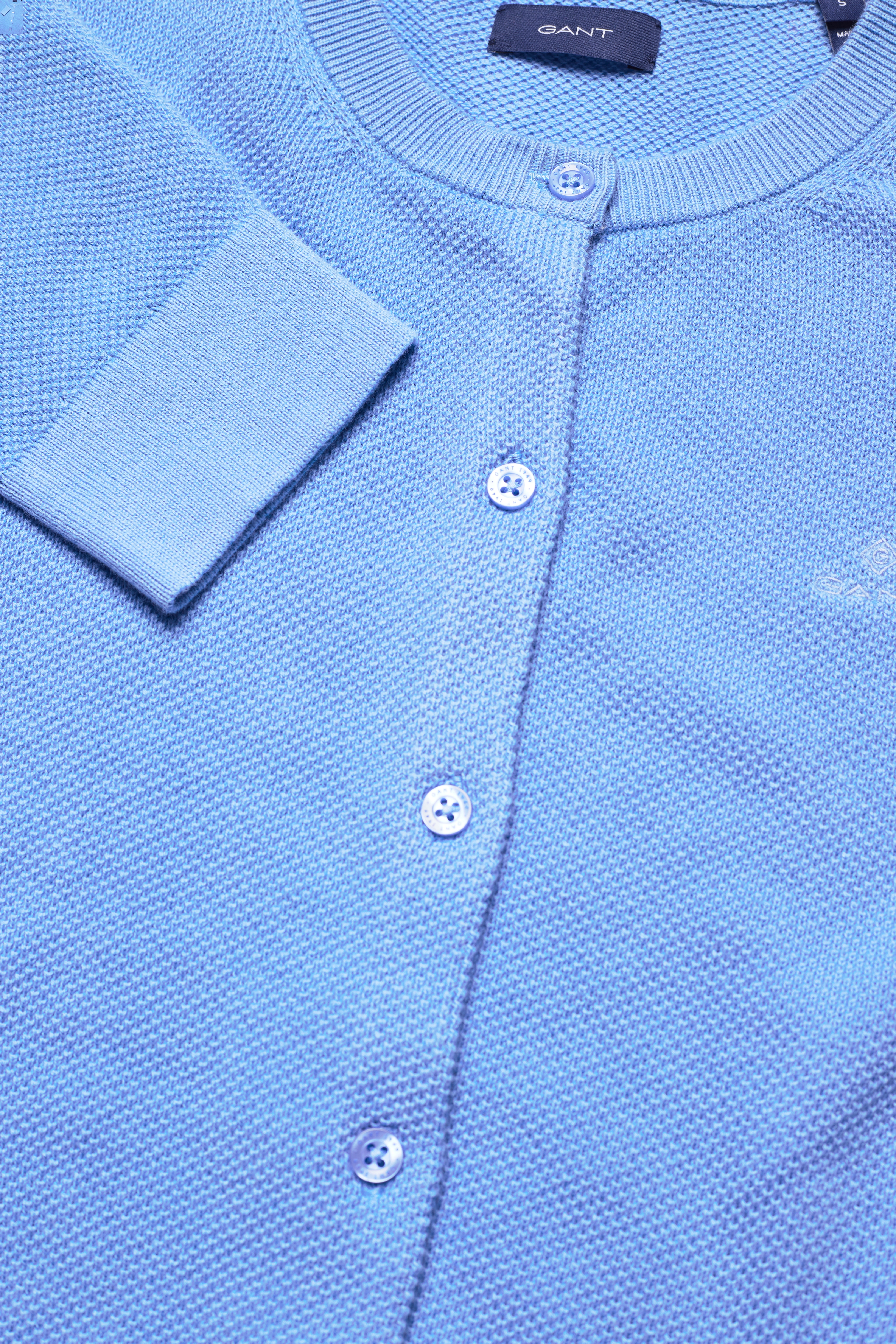 GANT - COTTON PIQUE CARDIGAN - azure blue - 2