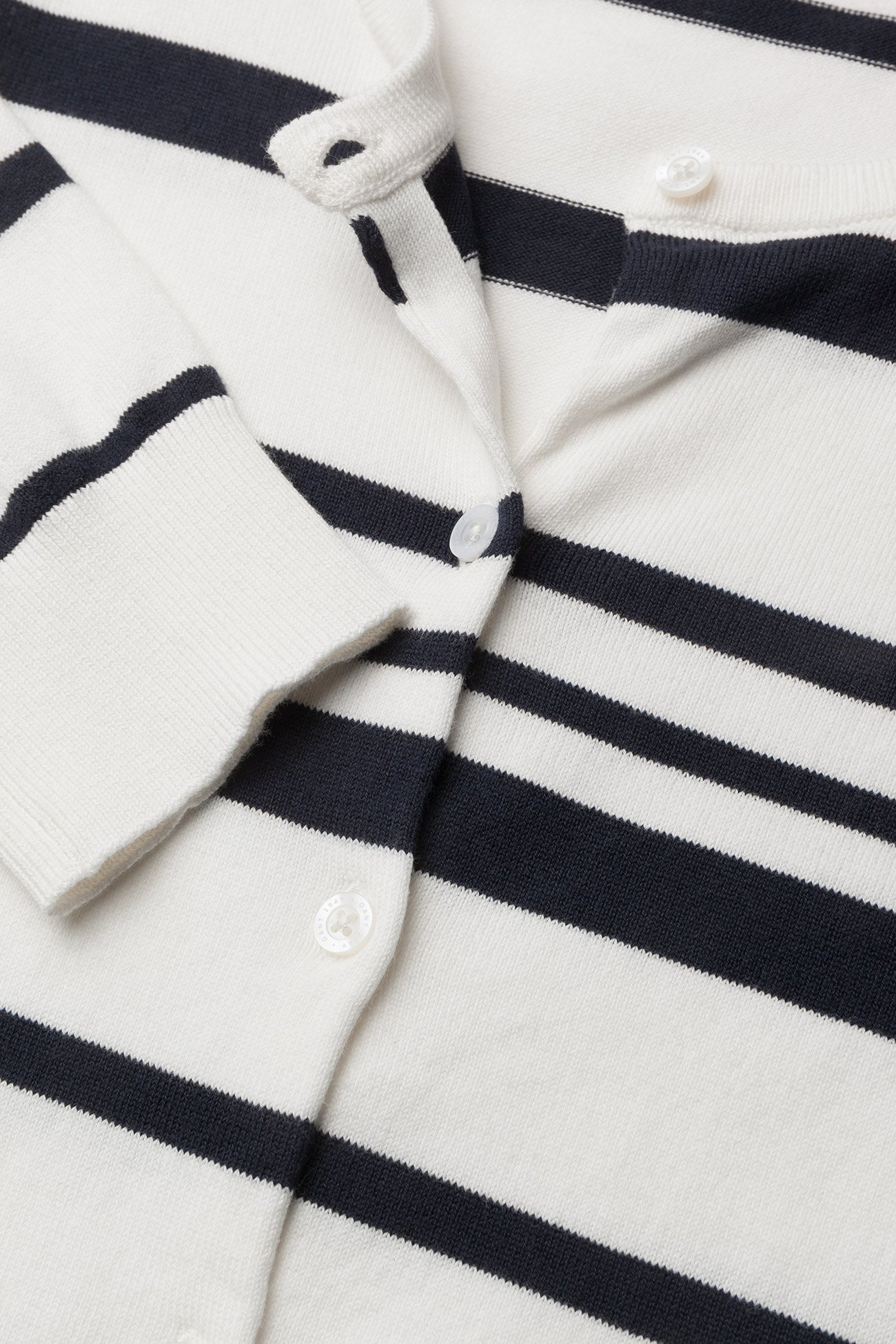 GANT - O1. BRETON STRIPE CARDIGAN - eggshell - 2