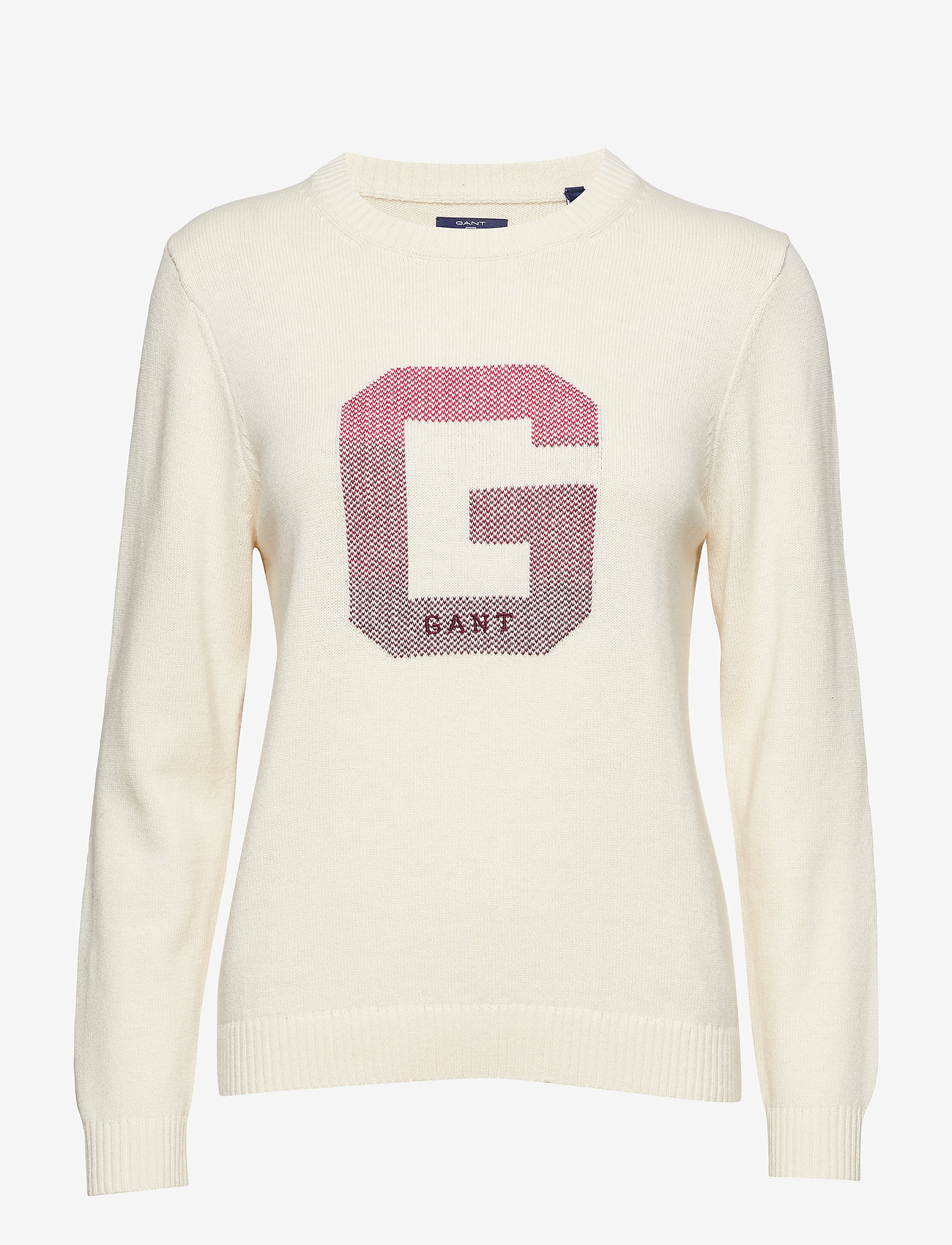 GANT - O3. INTARSIA G LOGO CREW - cream - 0