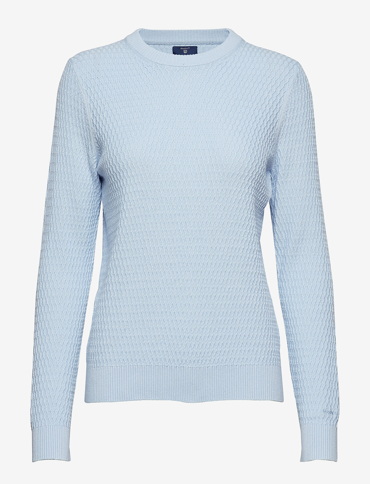 GANT - O2. TEXTURED CREW - hamptons blue - 0